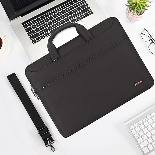 Miniatura 5 de DOMISO Maletín de negocios para laptop de 14 pulgadas, resistente al agua, para MacBook ProHP Stream 14 Chromebook 14Lenovo IdeaPad ThinkPadASUS