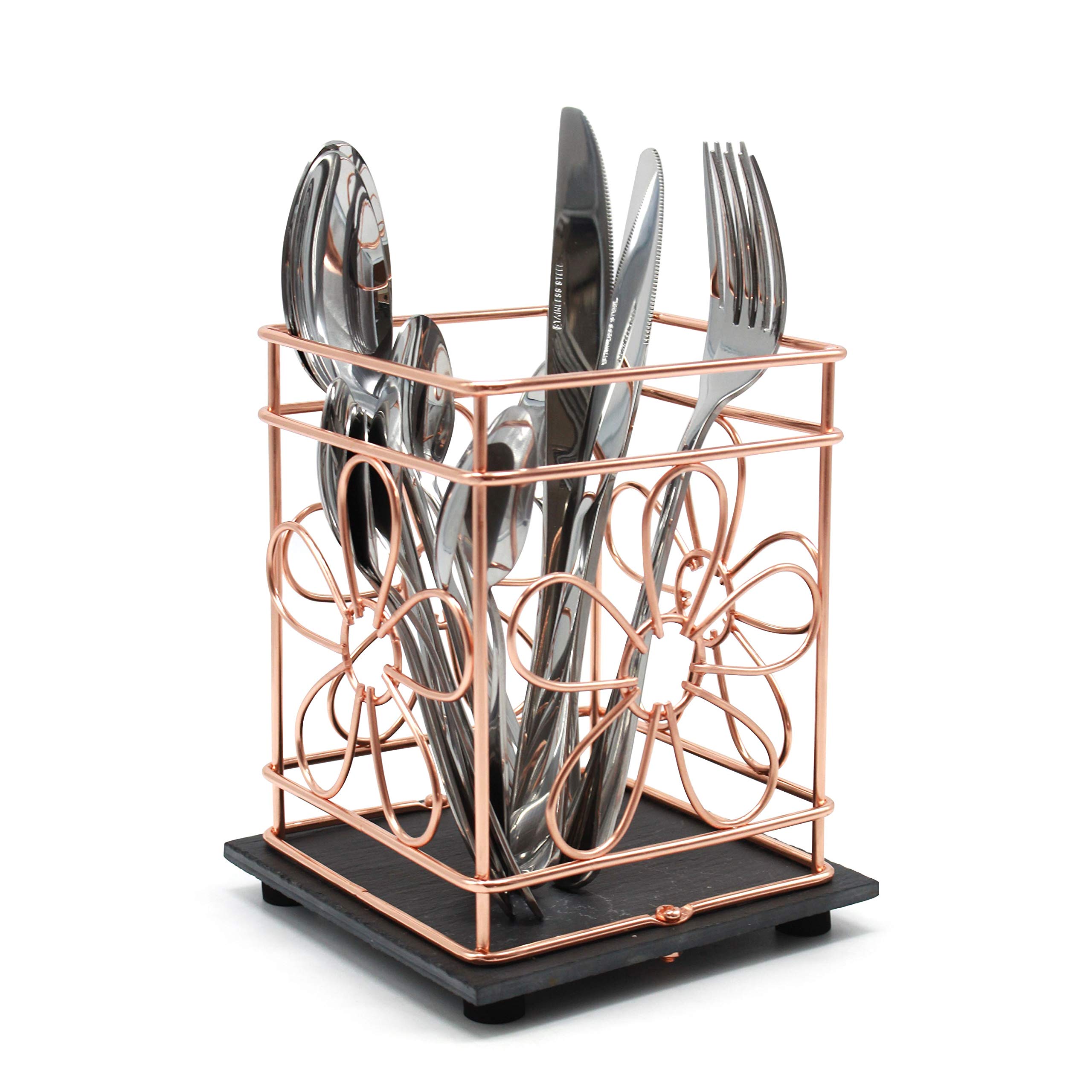 Van Gogh Utensil Holder - Rose Gold - Metal and Slate