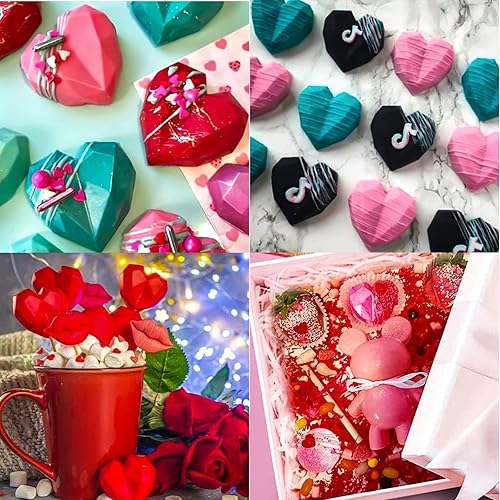 Miniatura 6 de Paquete de 4 moldes de silicona para hornear con forma de oso de peluche 3D, moldes de silicona para el día de San Valentín, moldes de silicona con