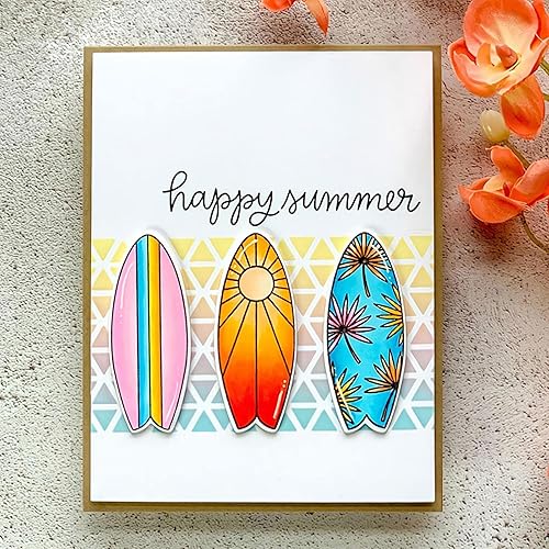 Miniatura 7 de Qoiseys Juegos de sellos y troqueles transparentes de tabla de surf de verano para hacer tarjetas, plantillas de corte troquelado para álbumes de