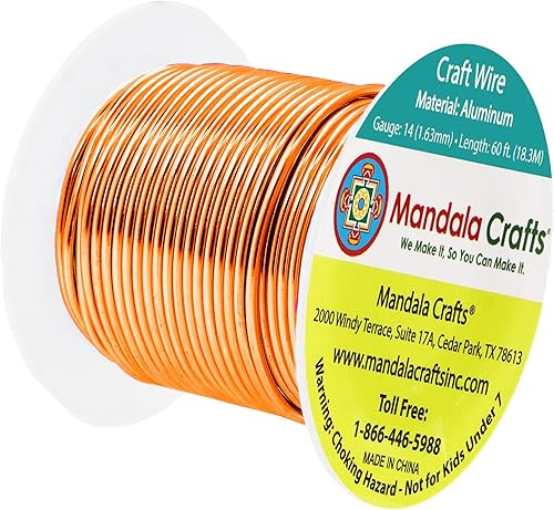 Vista 832 de Mandala Crafts Alambre de aluminio anodizado de calibre 8 para hacer joyas, alambre neutro flexible de color de 128 pies, flexible y flexible
