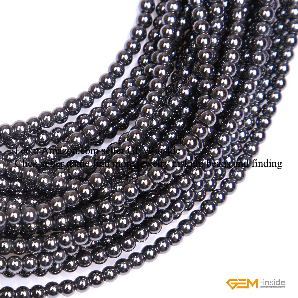 GEM-Inside Hematite Non-Magnetic Gemstone Loose Beads Natural 3mm Round Crystal Energy Stone Power for Jewelry Making 15'' - Image 3