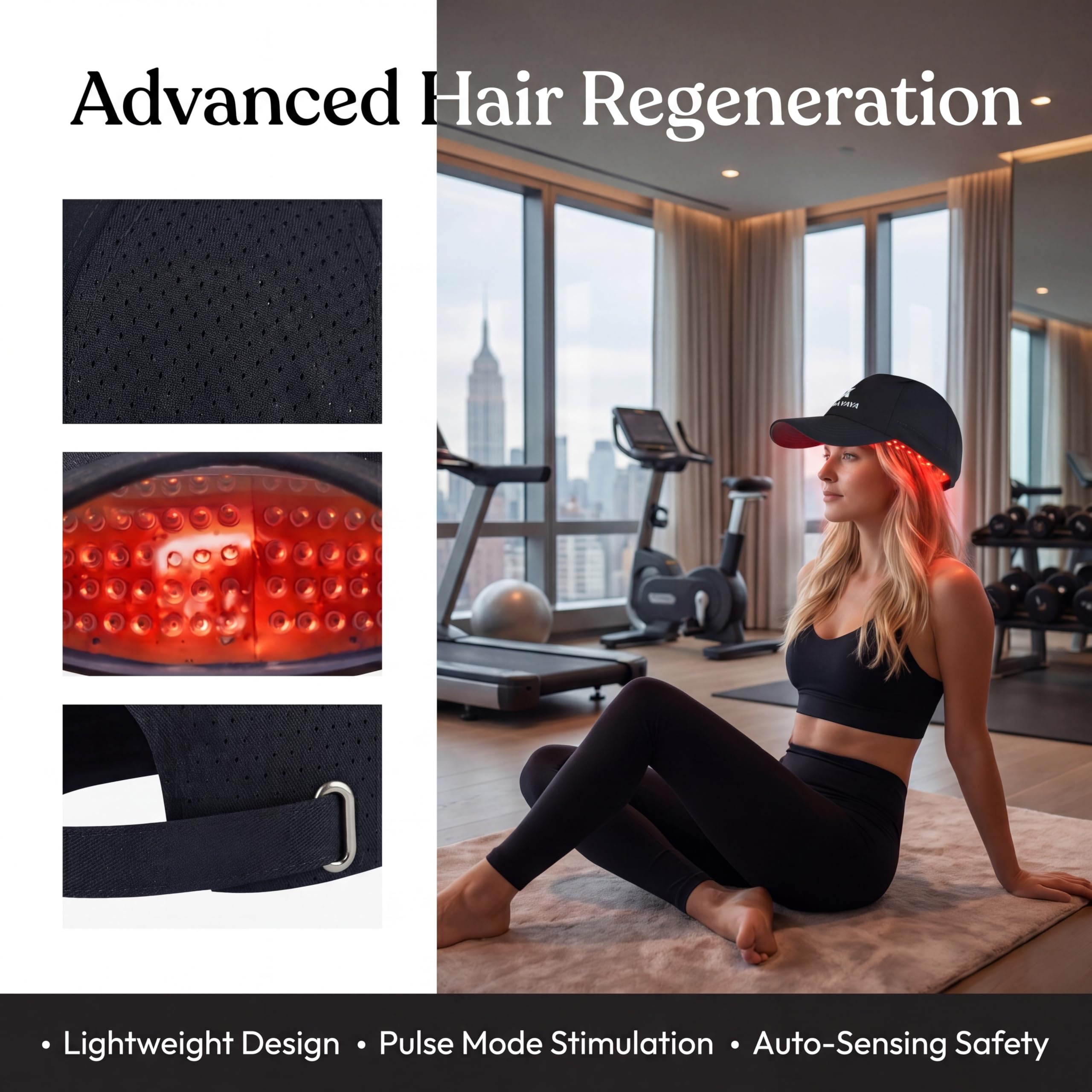 AOYAMA YAYA Laser Hair Cap Growth Helmet Laser hair growth promoting device, 312 Laser Diodes, 650nm Wavelength, with Transport Box and Powerbank