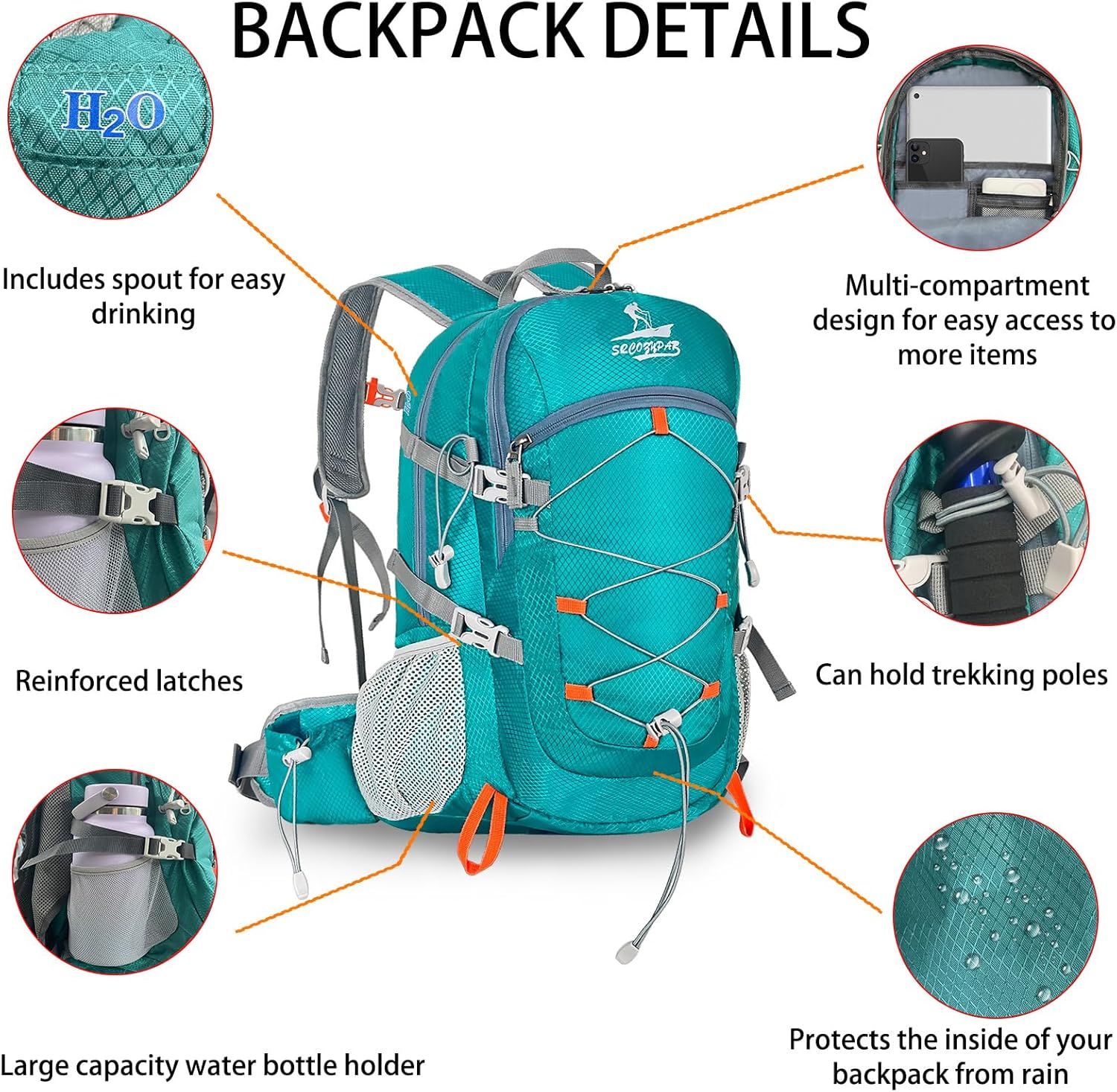 40l Hiking Backpack Camping Back pack Water Resistant Daypack Packable foldable Outdoor Mountaineering Backpacks for Women Men