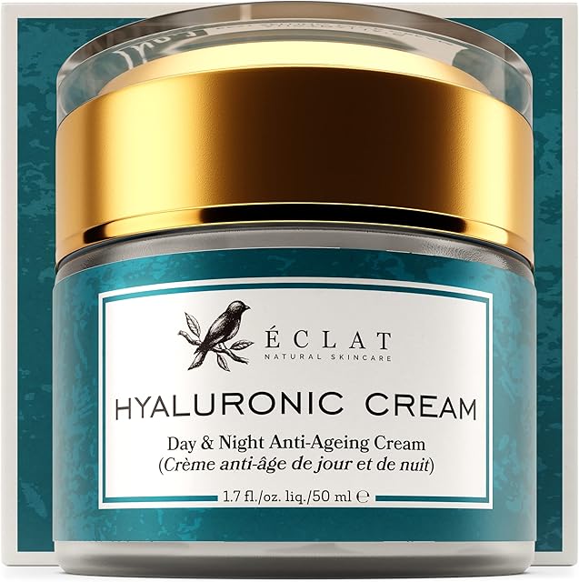 Organic Hyaluronic Acid Cream - 3X MORE POTENT 2% Hyaluronic Acid Moisturiser & Anti Ageing Cream + Retinol to Hydrate/Firm Day & Night - 100% VEGAN / DERMATOLOGIST DEVELOPED