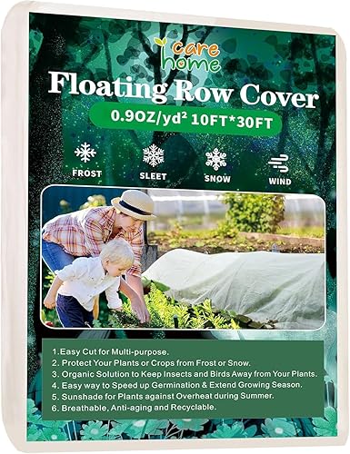 Cubiertas para plantas de 10 x 30 pies, protección contra la congelación, cubierta flotante reutilizable para plantas, verduras, flores, frutas,