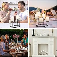 Vista 6 de Candelabro de hierro 5 portavelas: decoración de centro de mesa de candelabro ajustable - Soporte de vela de metal con decoración