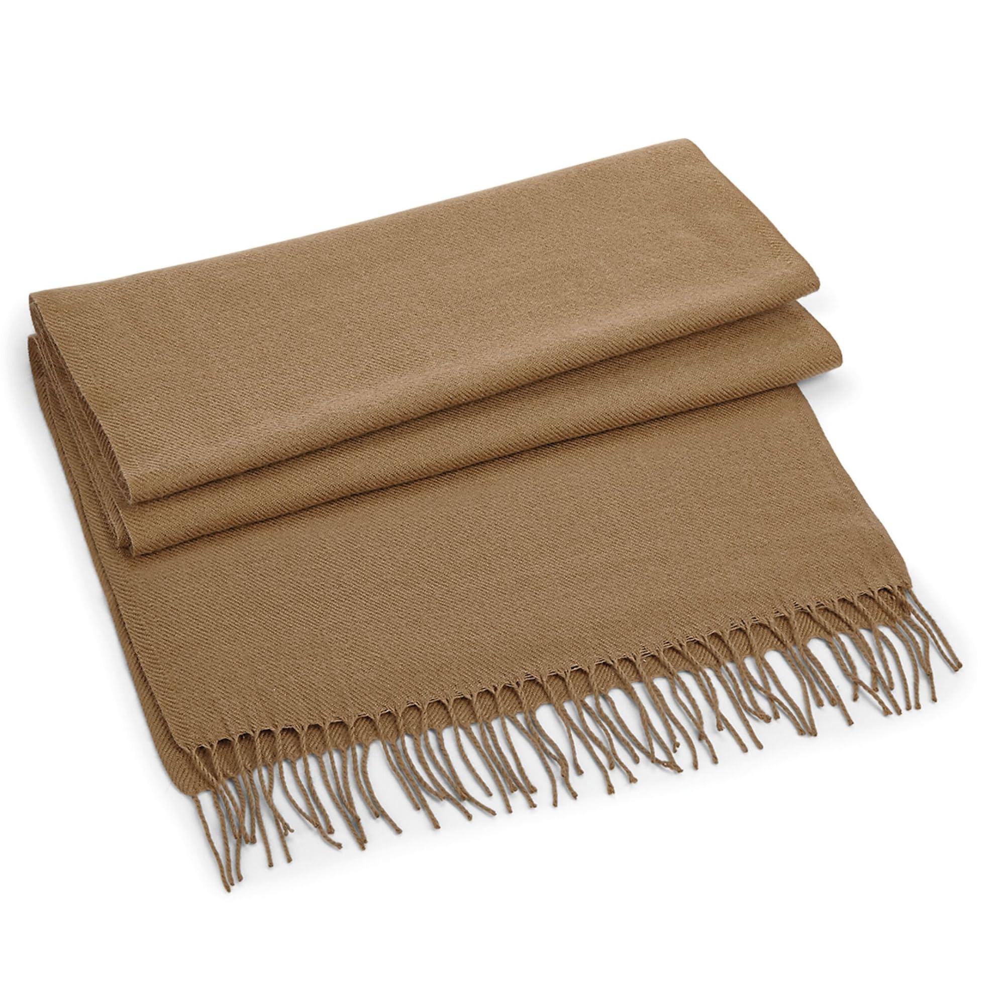 Hifen Women's Biscuit Hifen® Classic Woven Scarf - Oversized Warm Tassel Trim Scarves Luxury Soft Wraps For