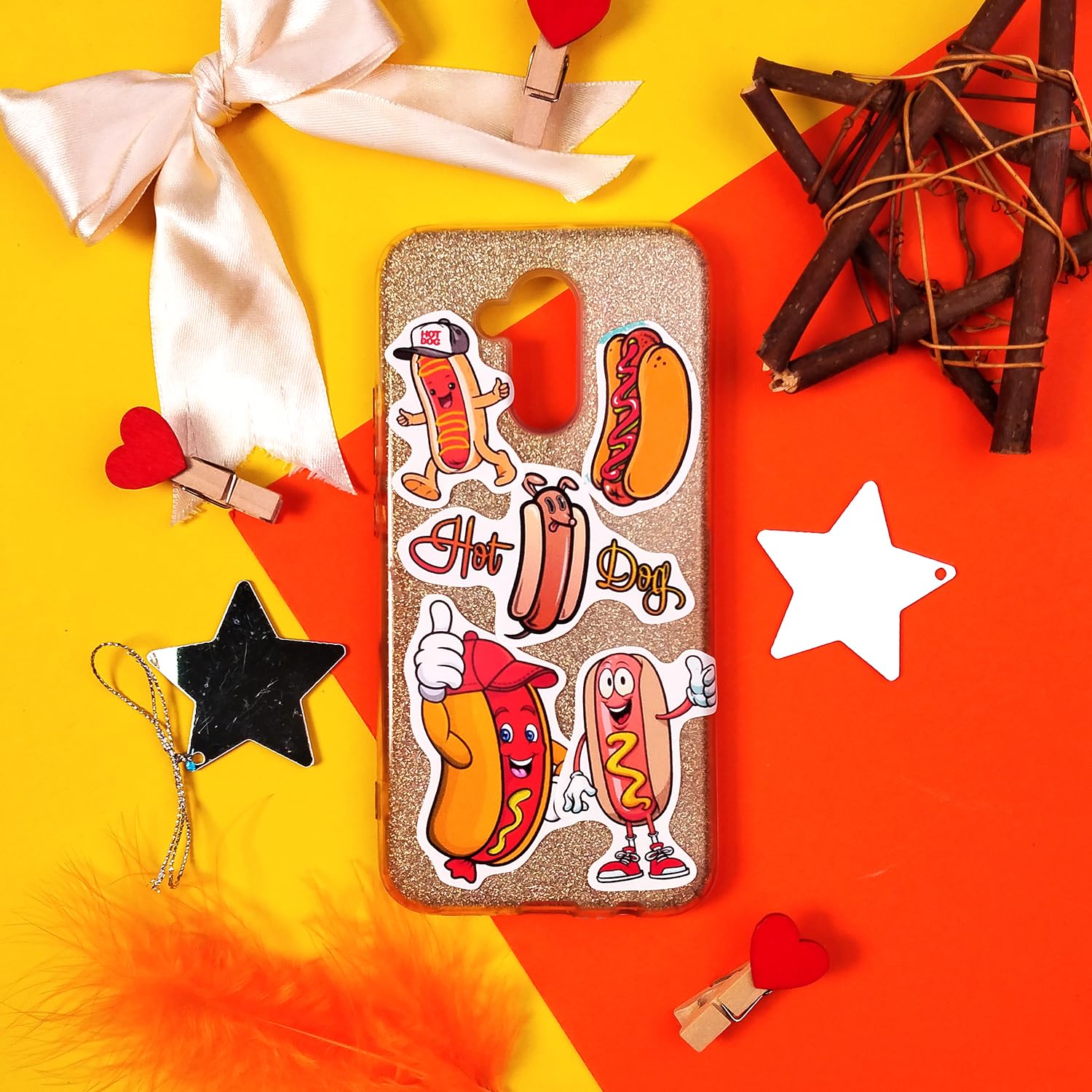 BulbaCraft 100Pcs Hot Dog Stickers for Laptop - Hot Dog Party Decorations, Gifts for Women & Men