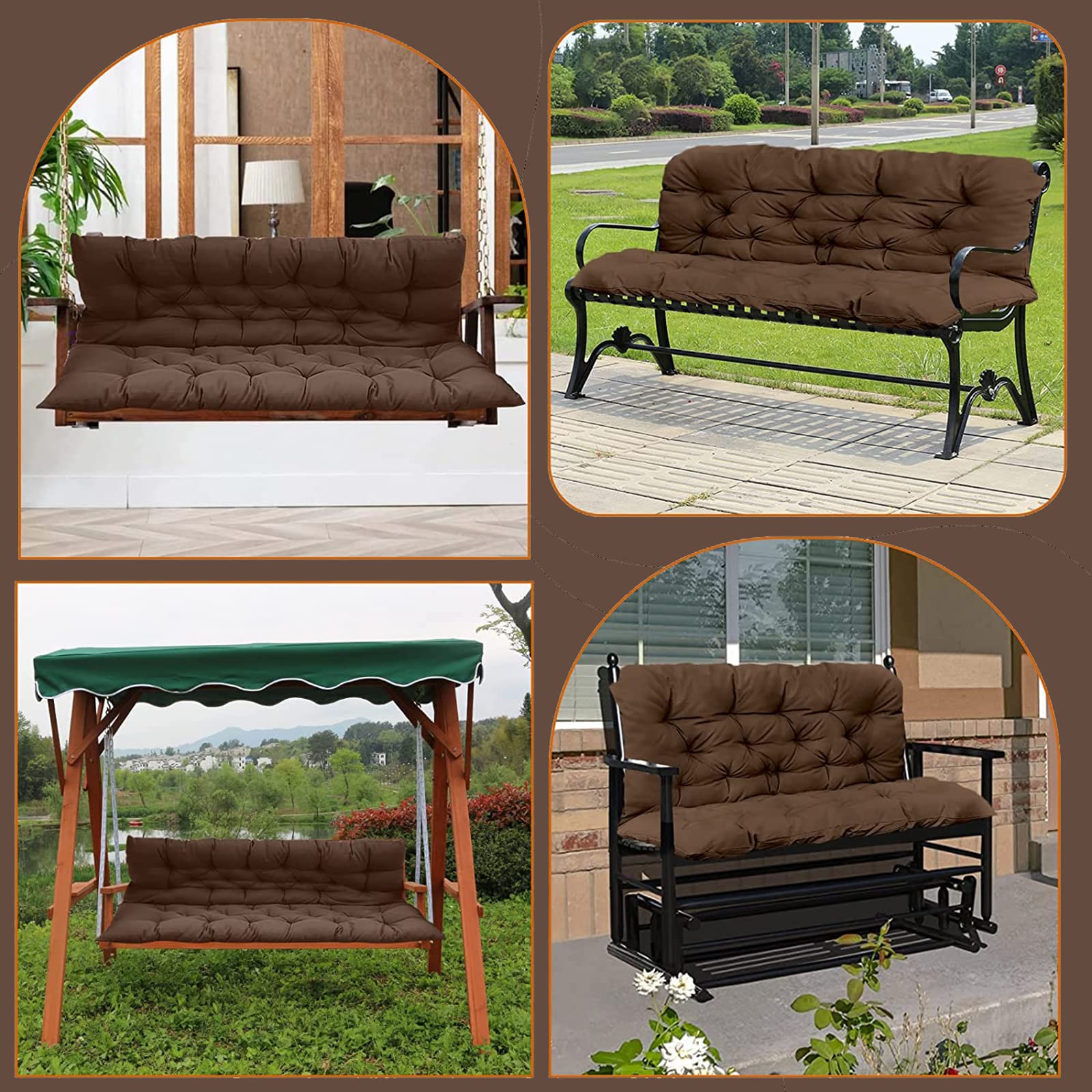 Buiten bankkussen, Swing Replacement kussens waterdicht, Dicken Patio Bank zachte schommelstoelen Pad Lounger Seat (H 40inx40inx4in(100x100x10cm))