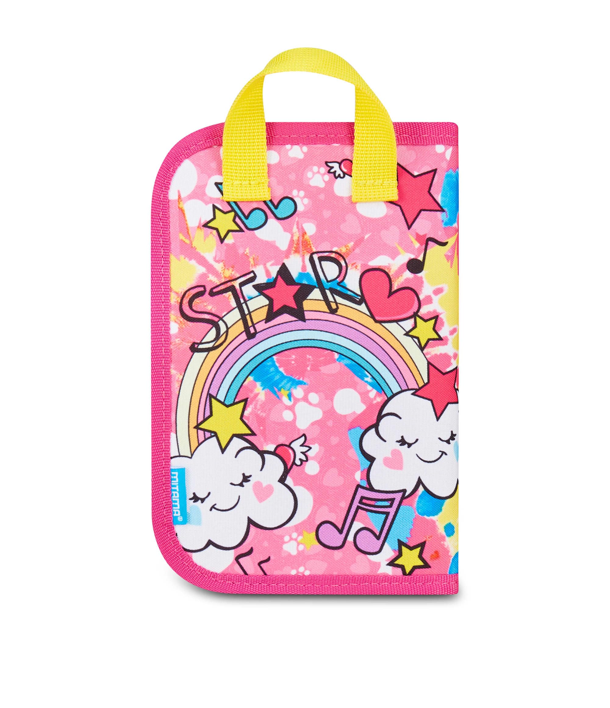 Mitama Astuccio Scuola 4 Zip, Fucsia, Portapenne Triplo Scomparto Completo Di Penne, Matite, Colori, Accessori Zaino, Scuola Elementare, Bambina