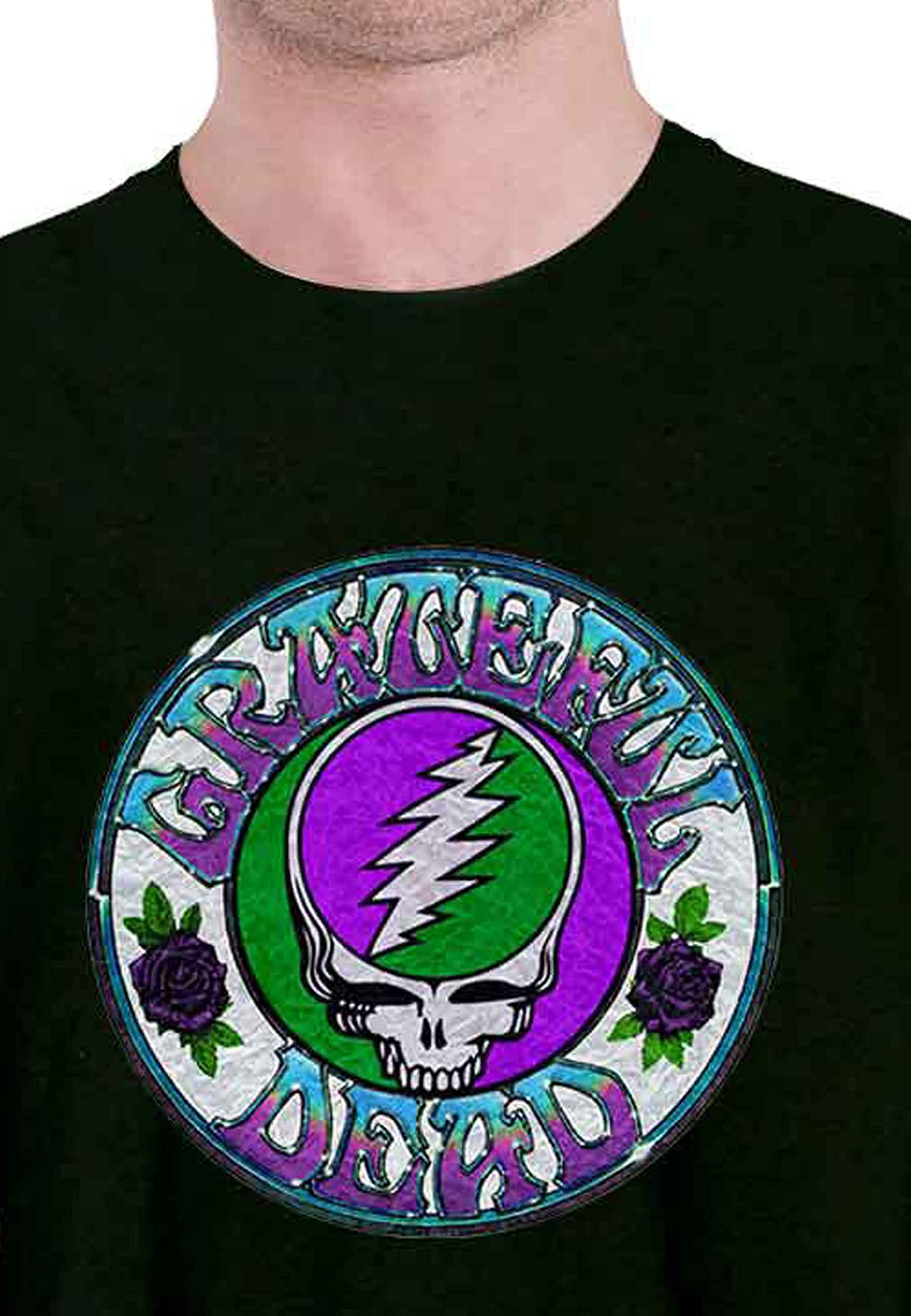 Greateful Dead Koszulka Stealie Tie Dye Band Logo oficjalne Amplified Charcoal, Grafitowy, XXL