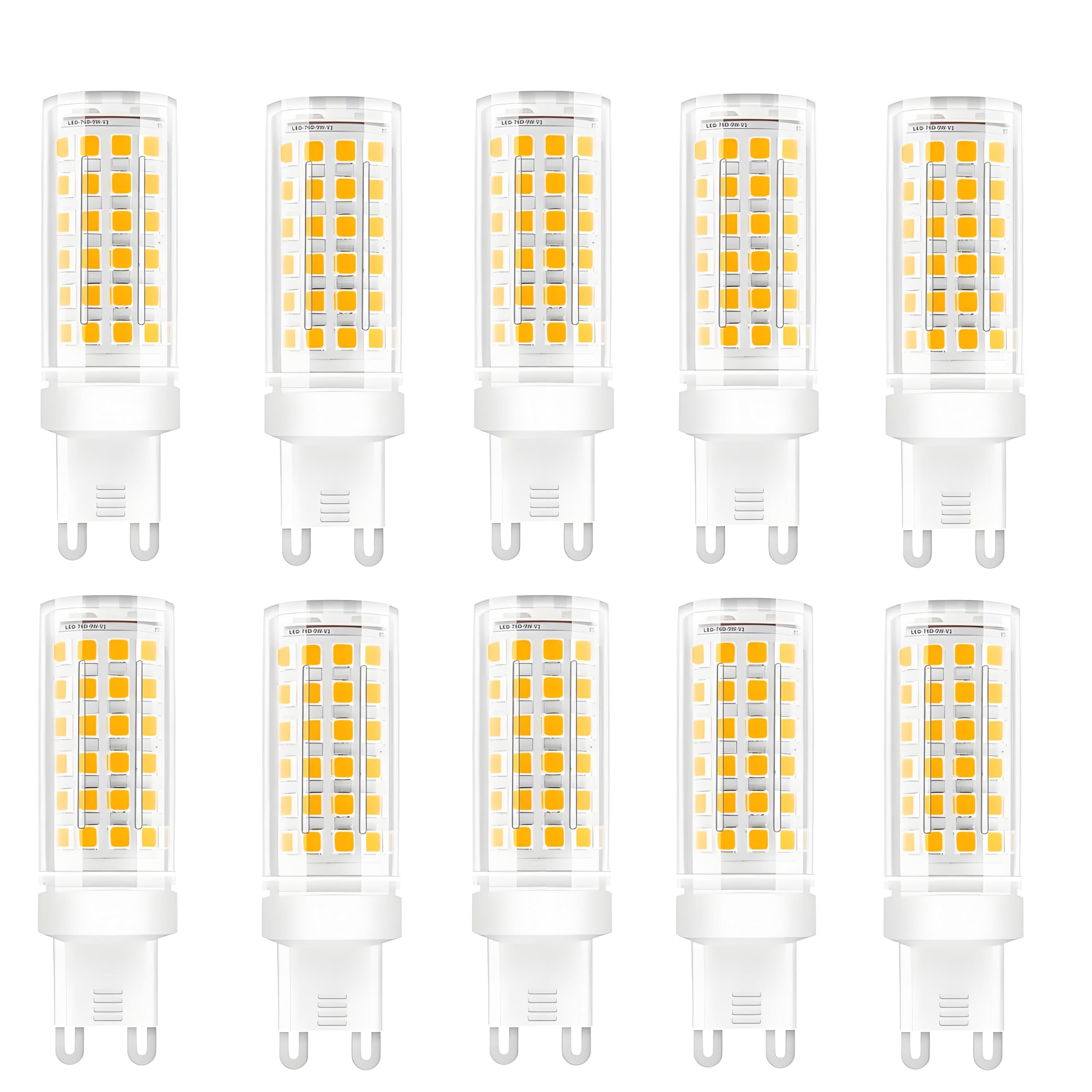 Jiotouhu G9 LED Bulb, 9W G9 LED Bulbs (Equivalent to 85W Halogen Bulbs G9), G9 LED Bulbs Warm White 3000K, No Flicker, 360 Degree Angle, AC 110-240V, Pack of 10