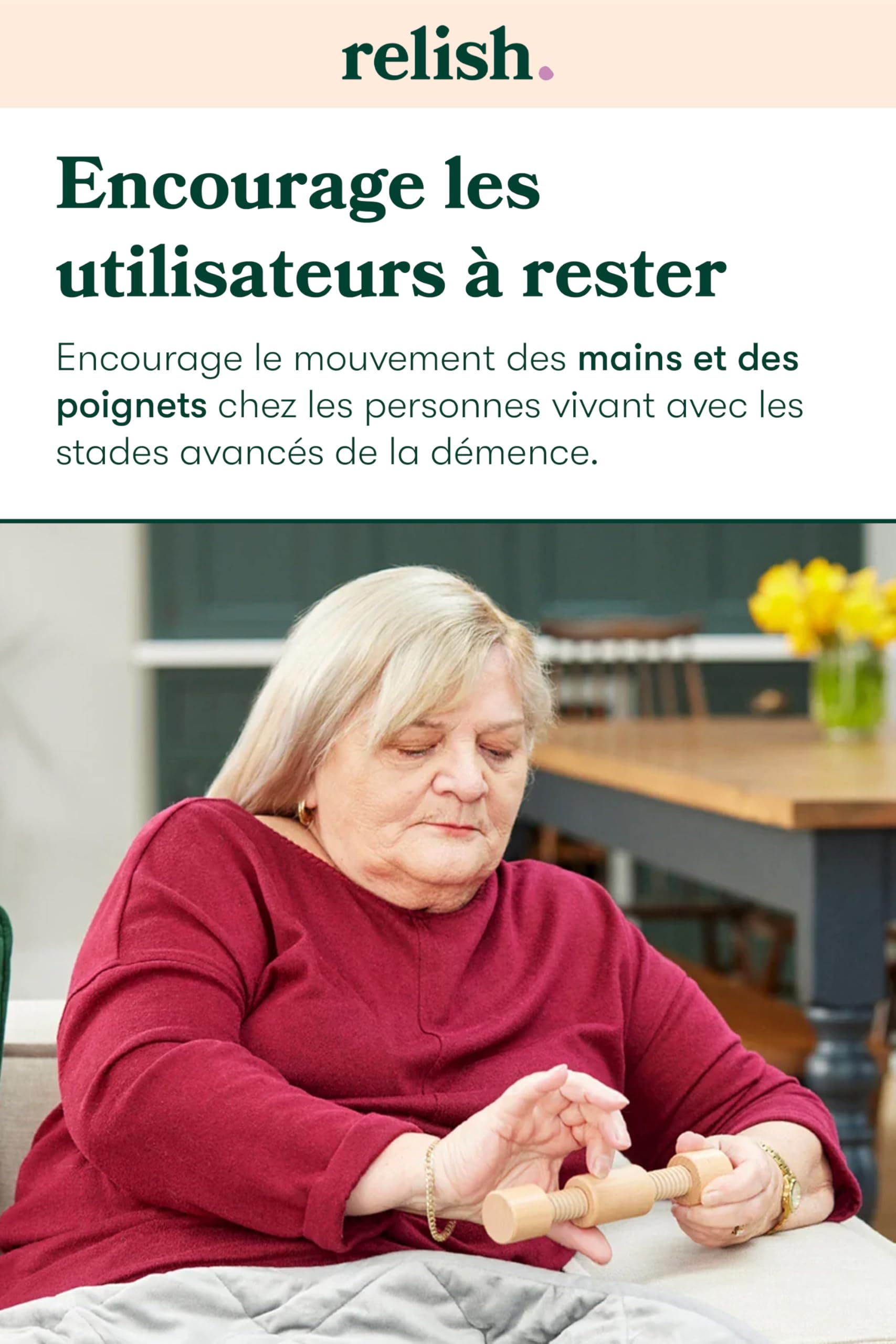 Relish - Fidget Toys, Fidget Widget Duopack Ensemble de jouets en bois - Produits sensoriels Alzheimer et démence, activités pour personnes âgées/personnes âgées