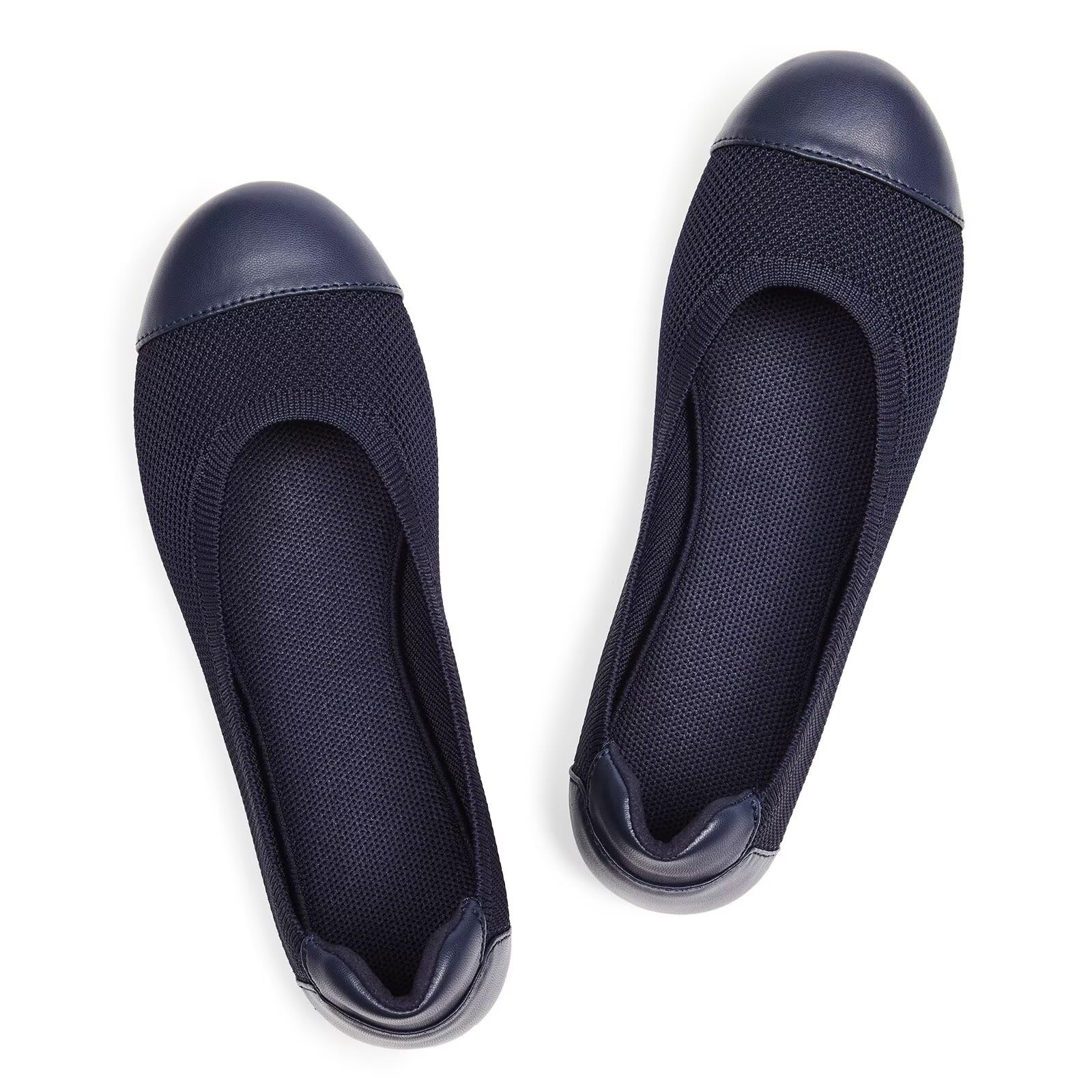 Frank Mully Women's Ballet Flats Round Toe Walking Flats Slip On Work Shoes Knitted Flats Shoes for Woman Soft Lightweight