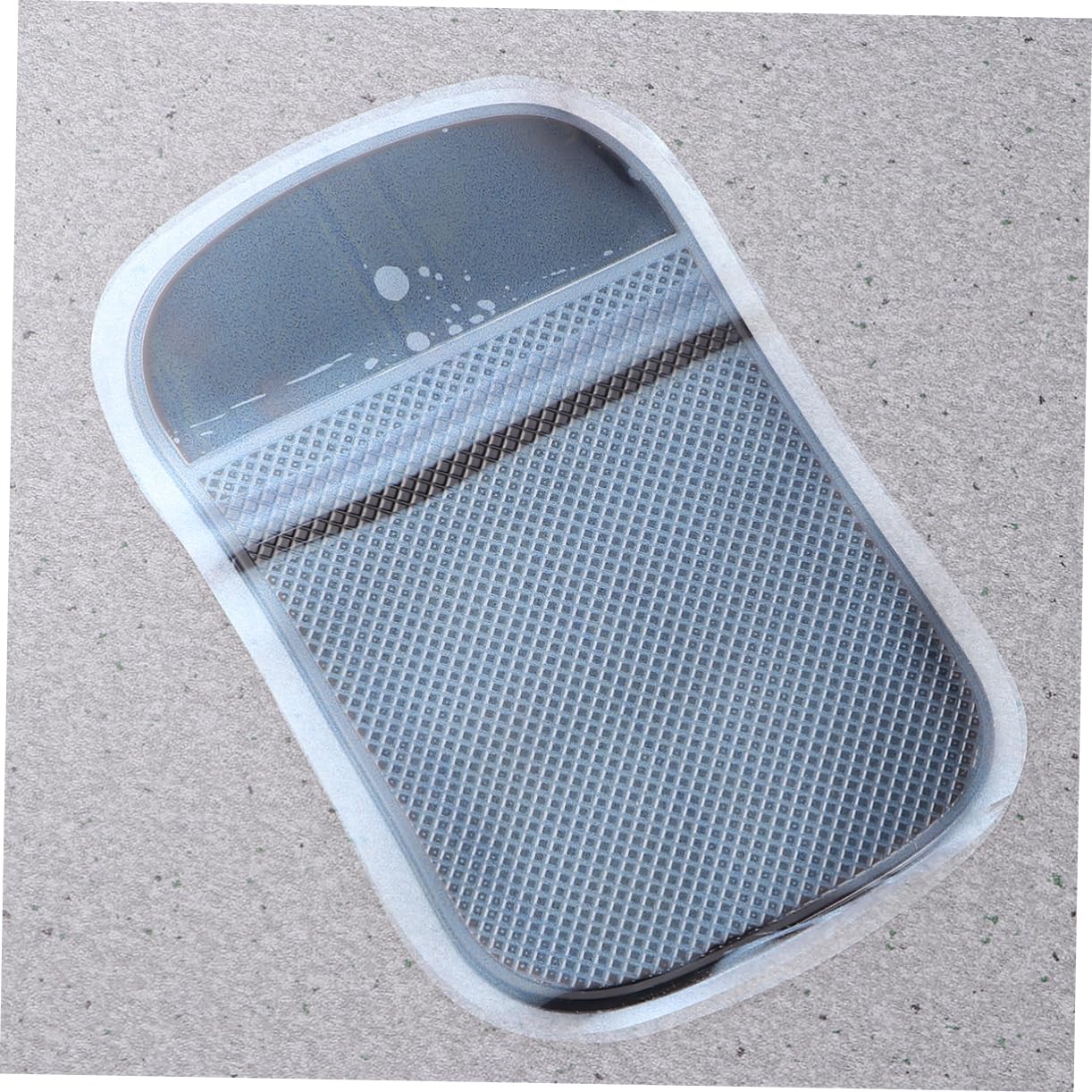 KALLORY 4pcs Non Slip Silicone Phone Pads High Elasticity Durable Mat Black Grid Design for Home Office Car Use Temperature Resistant