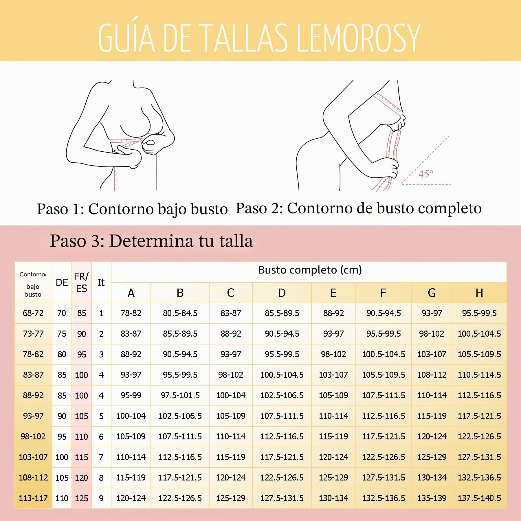 Lemorosy Sujetador Mujer sin Tirantes sin Relleno Bandeau | Tallas Grandes Tejido liso sin costuras que no deja marcas. Silicone antideslizante. Perfecto para vestidos escotados