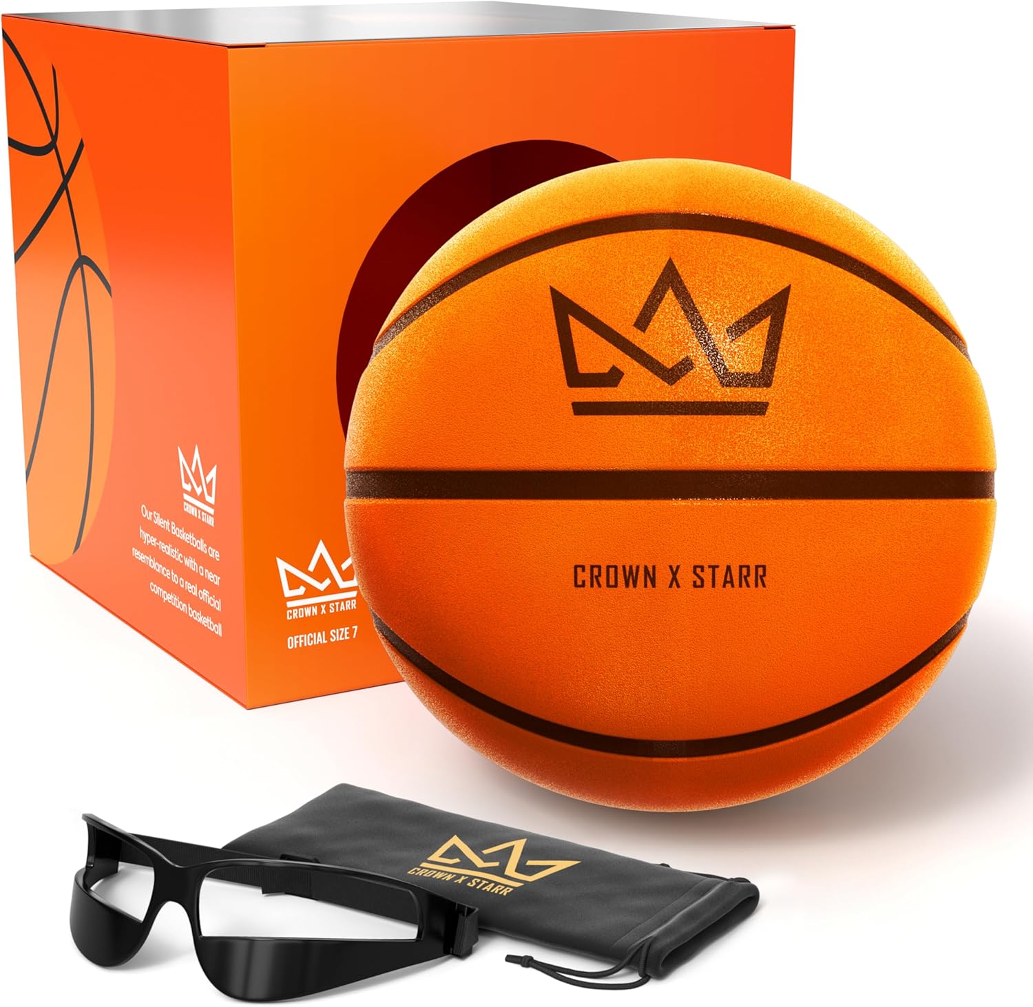 Silent Basketball Size 7 (29.5”) | 450g Quiet Basketball Dribbling Indoor Soundless Ball – Deep Grooved, Realistic Bounce Feel, Never Compressed