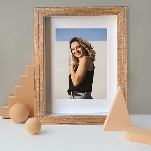 Miniatura 7 de Paquete de 2 marcos de caja de sombra de 8 x 10 pulgadas, vitrina de madera original, superficie de vidrio, profundidad interna de 0.6 pulgadas para