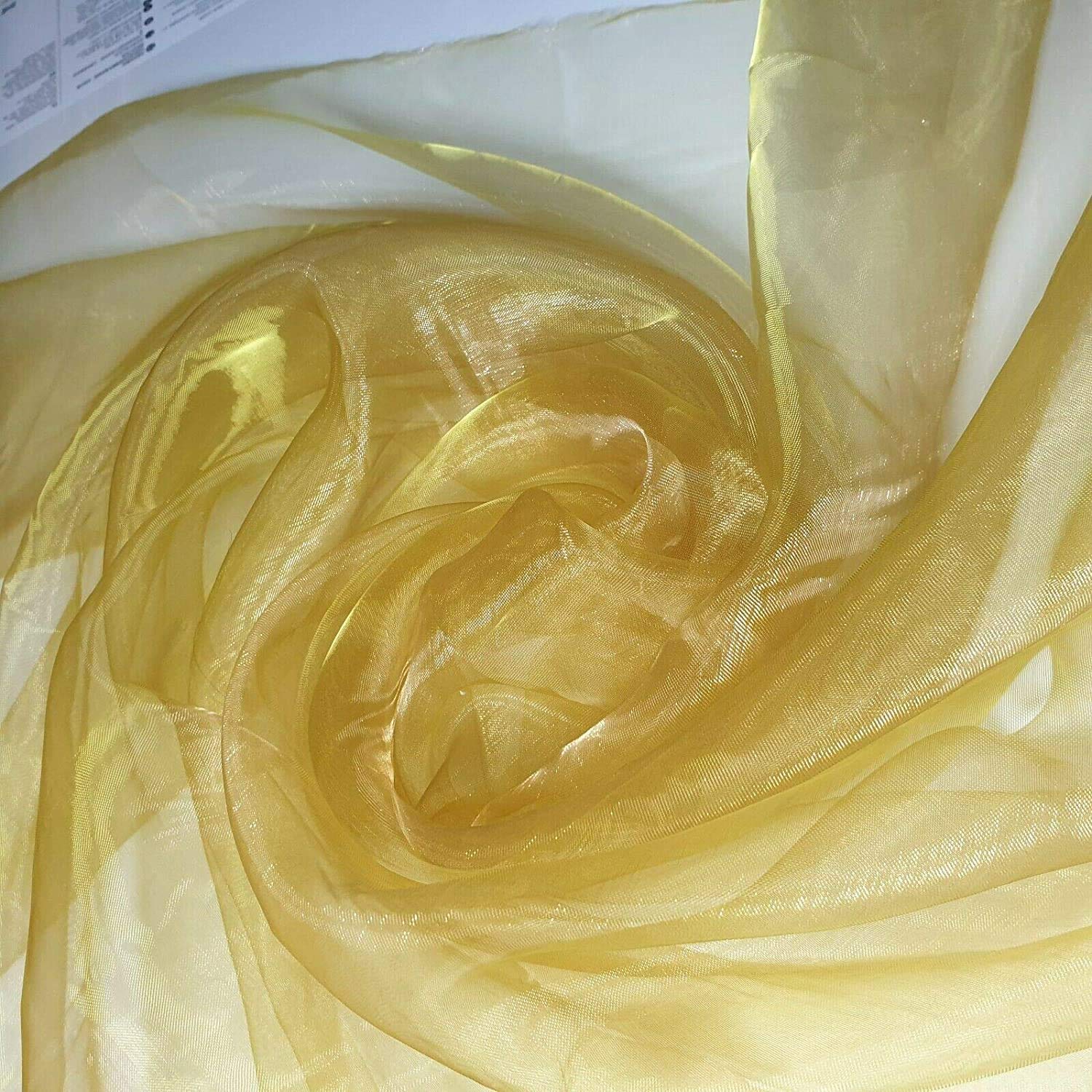 Sheer Organza Fabric Voile Drape Curtain, Wedding Fabric 150cm Organdie by Meter (25+ Colours) (Apple Cider, 5 Meter) โ image 1