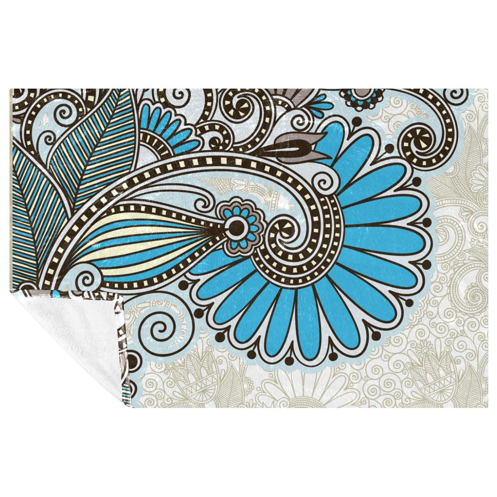 Couverture douce et chaude motif mandala lit canapé plage
