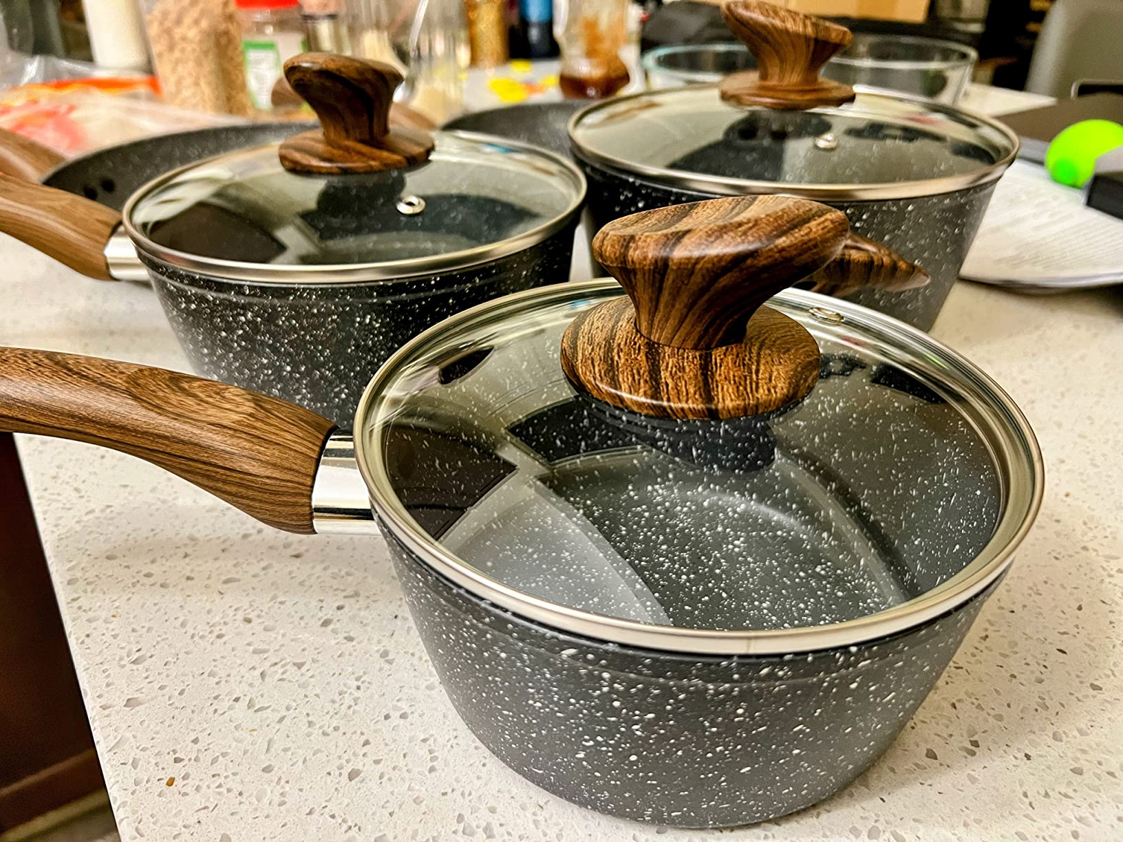 13/mo Finance Pots and Pans Set, PreInstalled Nonstick Granite Pots