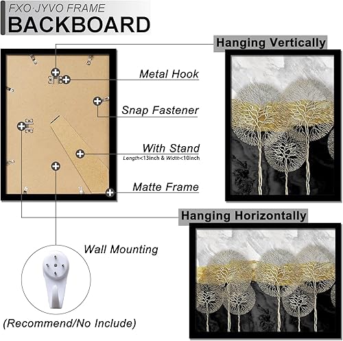 Miniatura 6 de Juego de 6 portarretratos de 4 x 6 pulgadas, para fotos de 3.5 x 5 pulgadas con paspartú o de 4 x 6 pulgadas sin paspartú, ligero y altamente