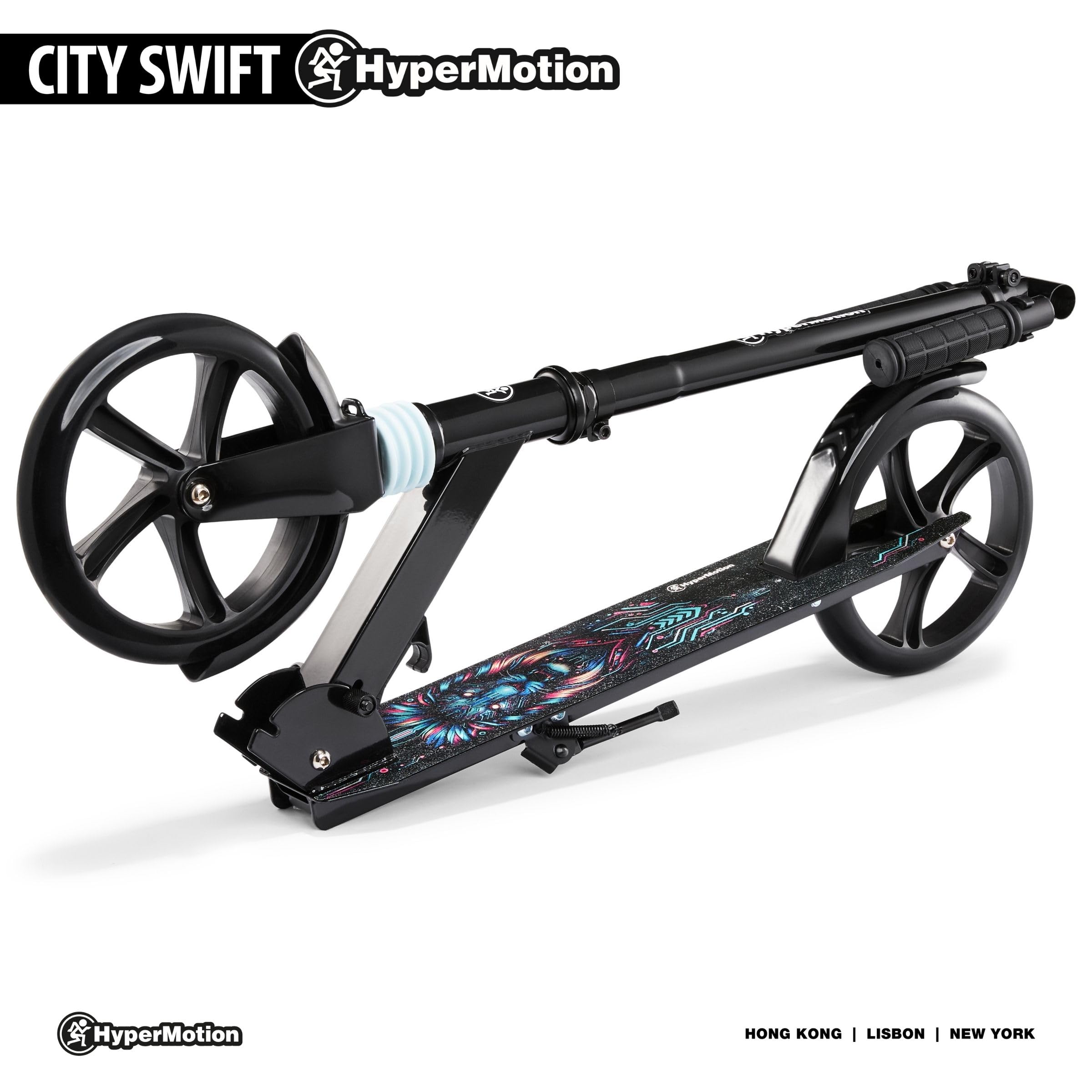HyperMotion Vibe Monopattino Pieghevole per Bambini 7+ e Adolescenti, Ruote 200 mm