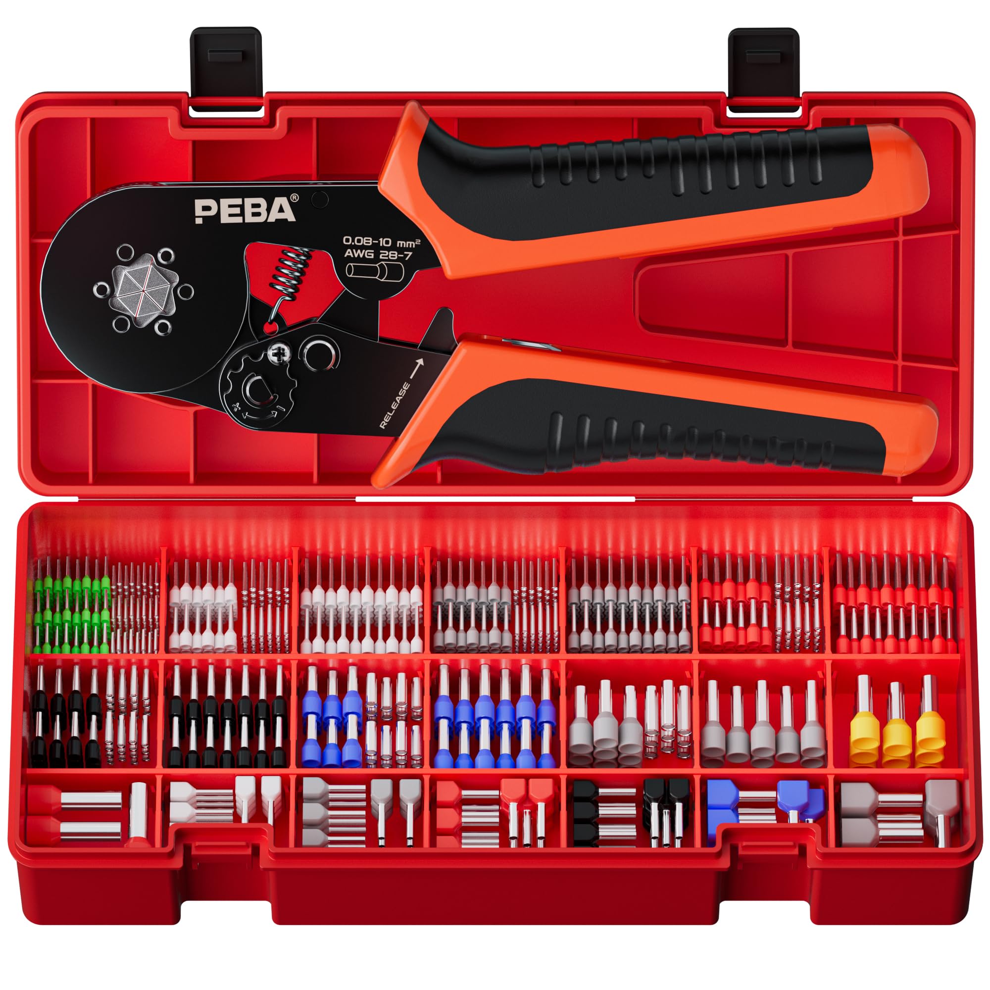 PEBA Ferrules Wire Crimping Tool Kit 28 Sizes with Twin Wire Ferrules
