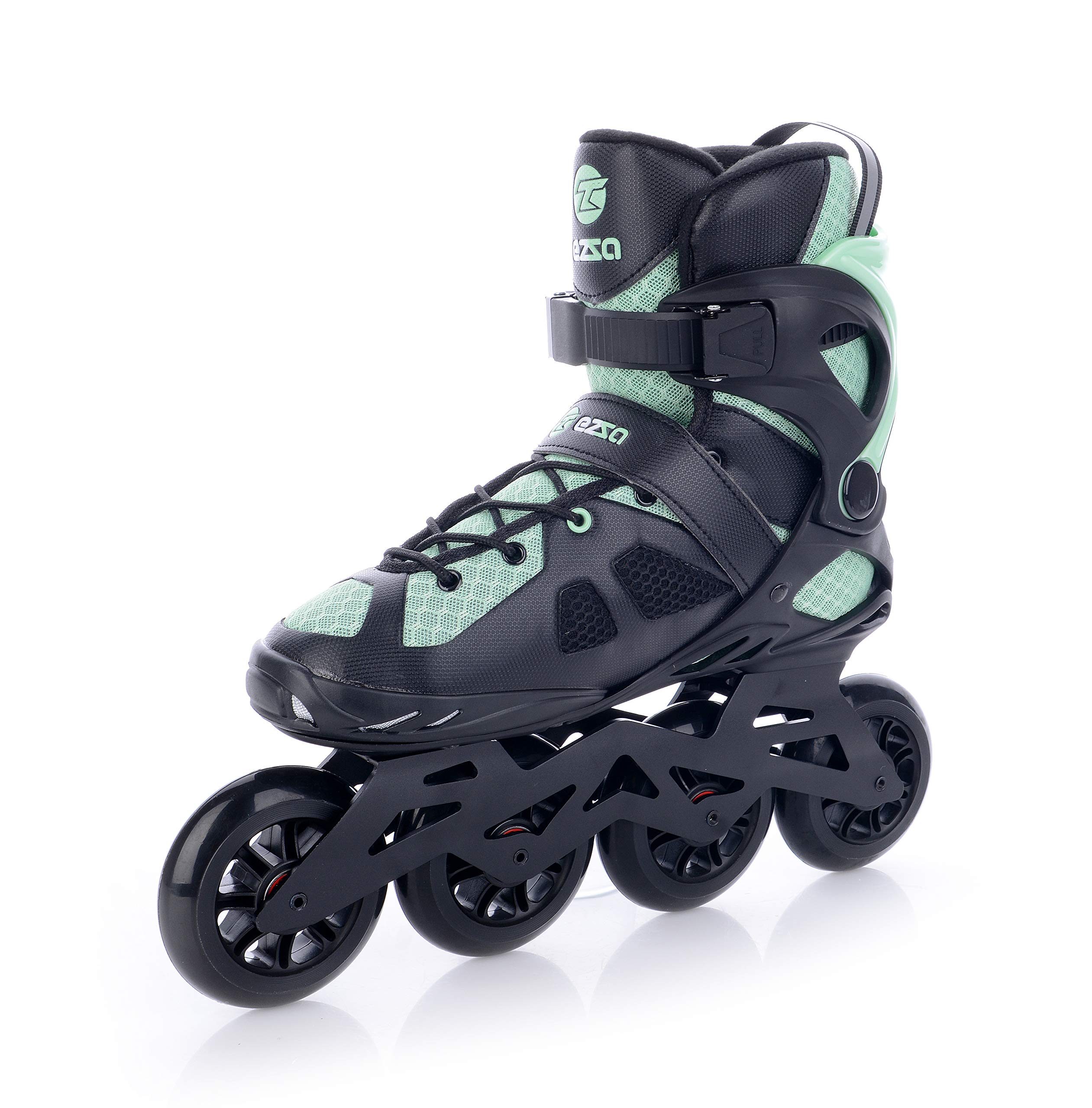 TEMPISH łyżworolki fitness Ezza 90 Lady | dla kobiet | optymalne dopasowanie | trening, Skating | ABEC 9 | 6 rozmiarów | czarno-turkusowe