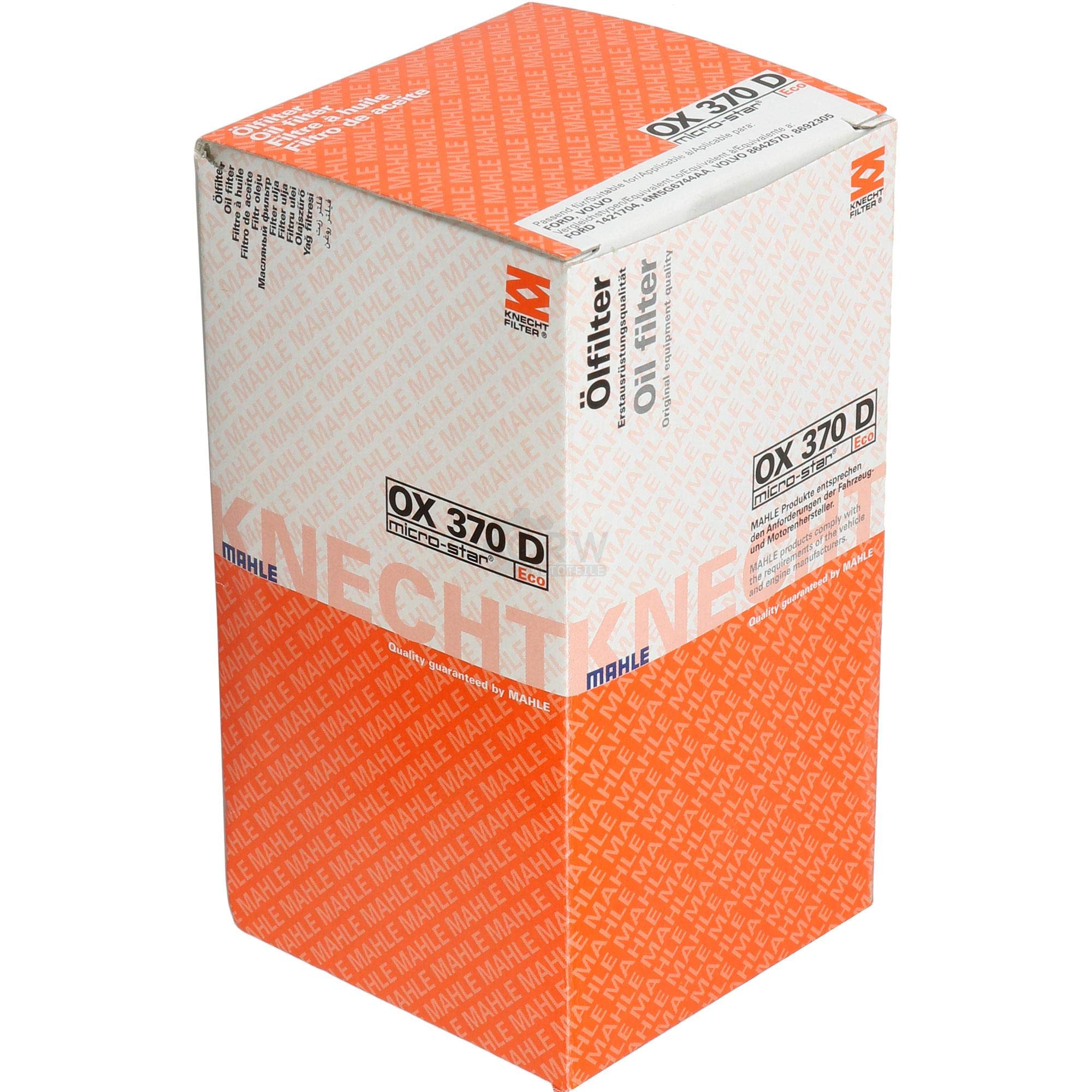 Paquete de inspección Kit de mantenimiento con filtro de aceite OX 370D, filtro de aire LX 1605, tornillo de cierre