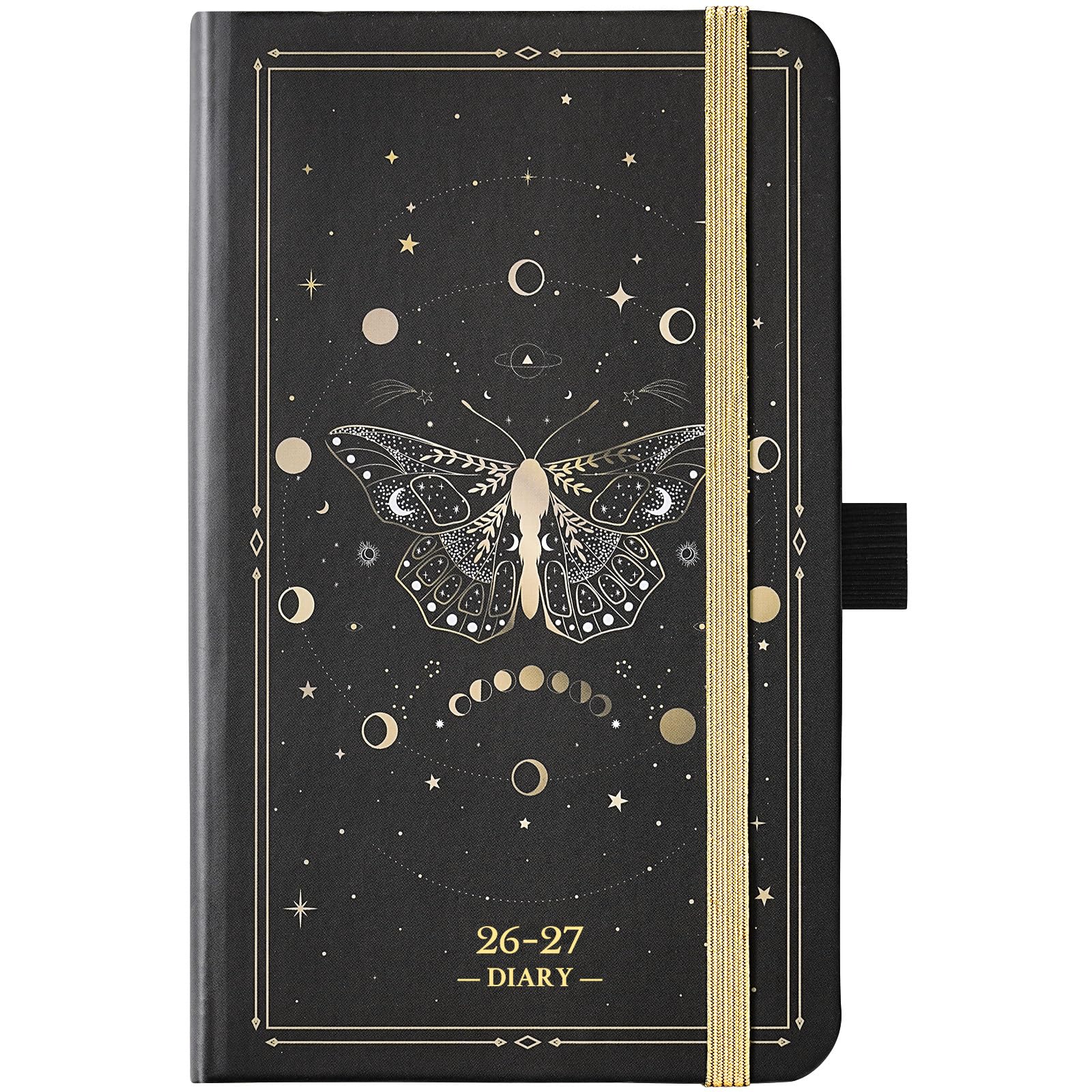 Pocket Diary 2026-2027 - Weekly & Monthly Academic Diary 2026-2027, Diary a6 Week to View from August 2026 to July 2027, Bonus Note Pages and Inner Pocket, 6.3" x 3.9", butterfly