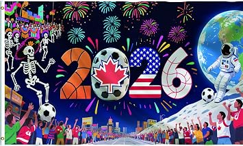 2026 World Football Cup Flag 3x5 Ft One Side Outdoor Indoor Decorations Gifts Memorabilia Style 3