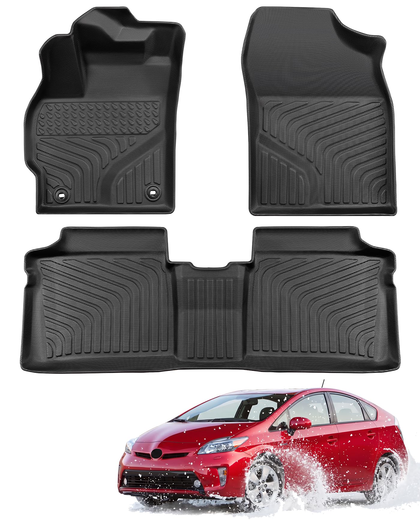 Car Floor Mats for Toyota Prius 2012 2013 2014, Black