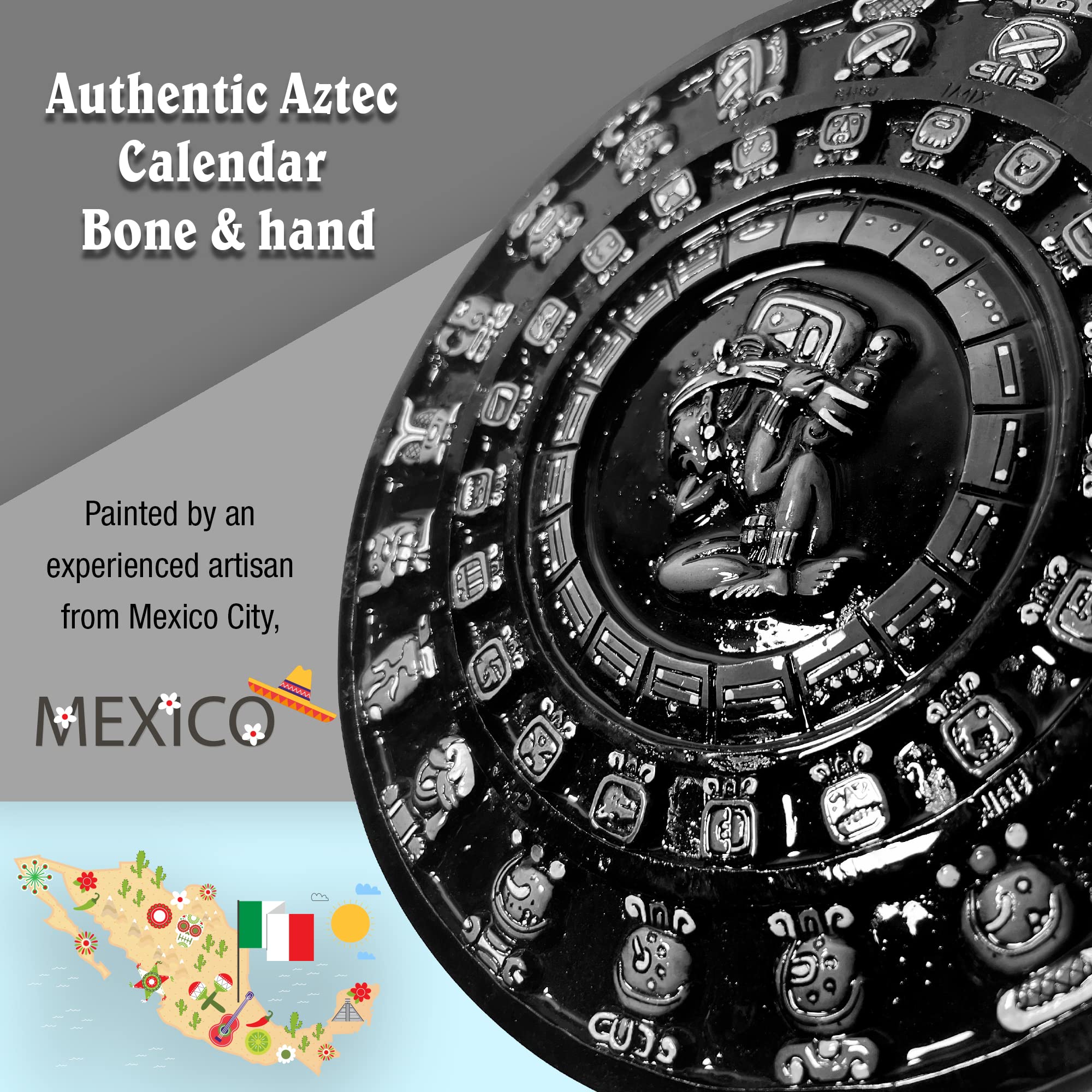 amazon-com-mexilife-11-unique-aztec-face-human-sacrifice-calendar-made-of-cork-and-rubber-with-epoxy-coating-wall-mexican-decor-handcrafted-art-sculpture-waterproof-for-patio-black-home-kitchen