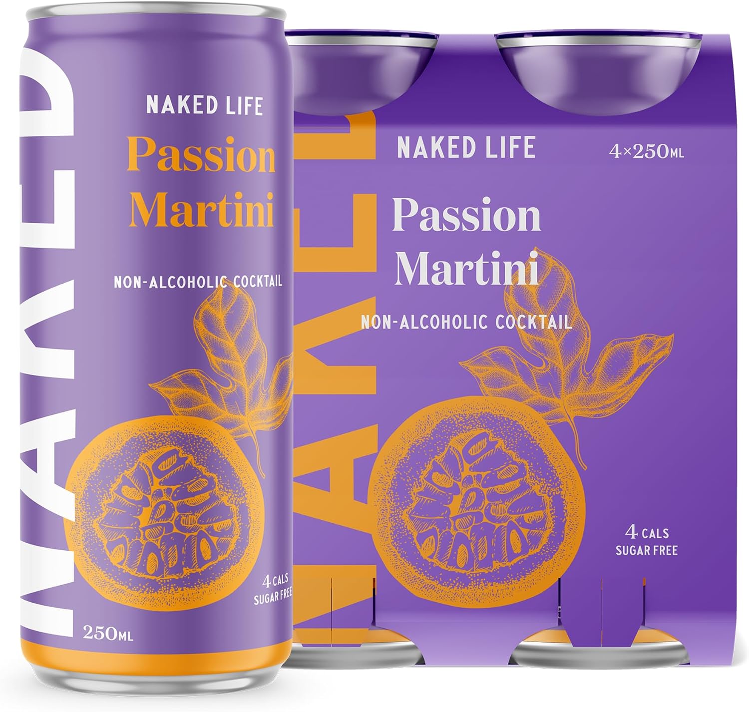 Naked Life NonAlcoholic Passion Martini Cocktail 4 Pack (4 x 250mls