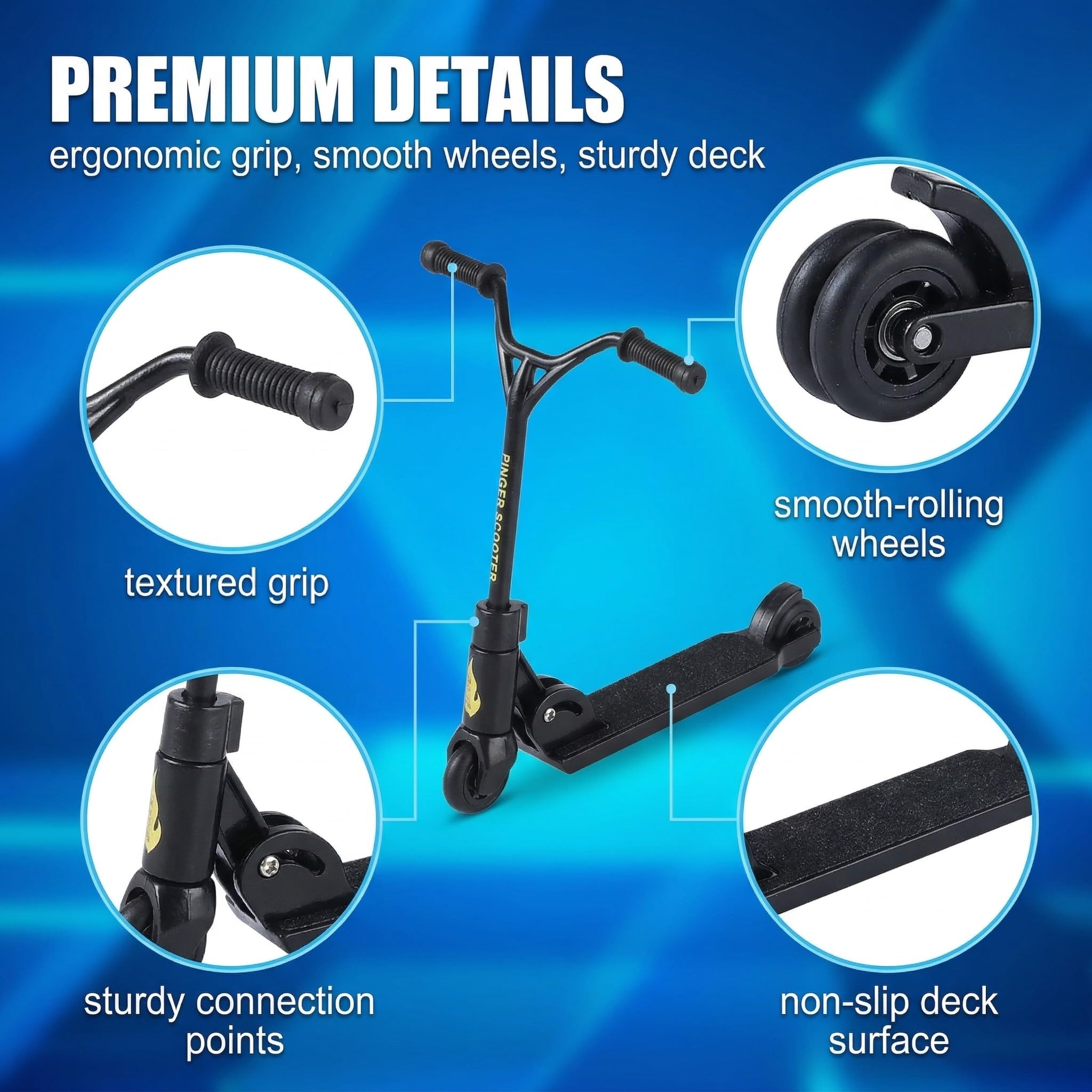 BAUCH 4 pezzi mini monopattino,set monopattino da dito,skateboard da dito, bici per imparare, mini monopattino da stunt,per bomboniere,riempitivi per fotografie