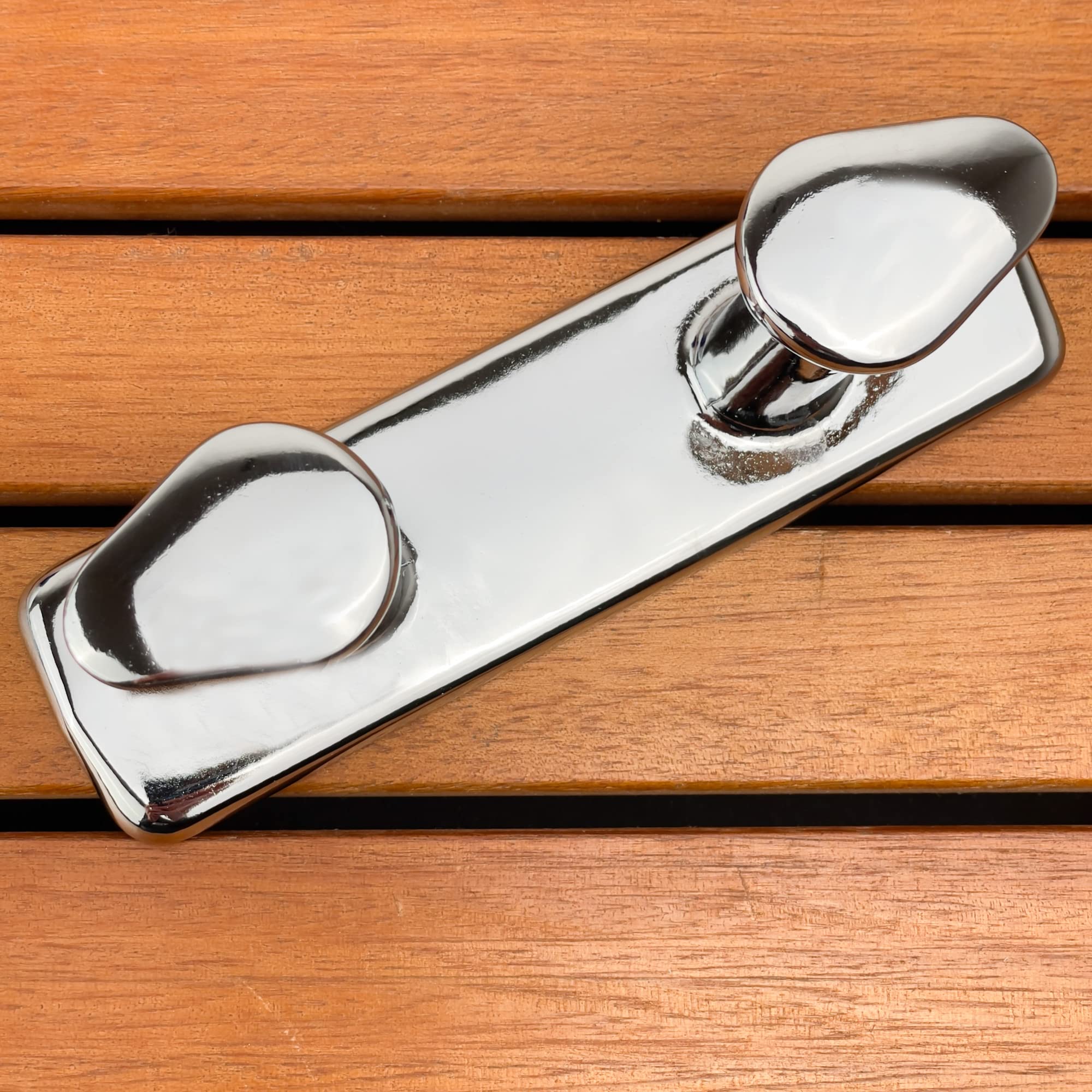 GATE14® Knopfpoller für Boot aus verchromtem Messing, glänzend, Länge 140 mm