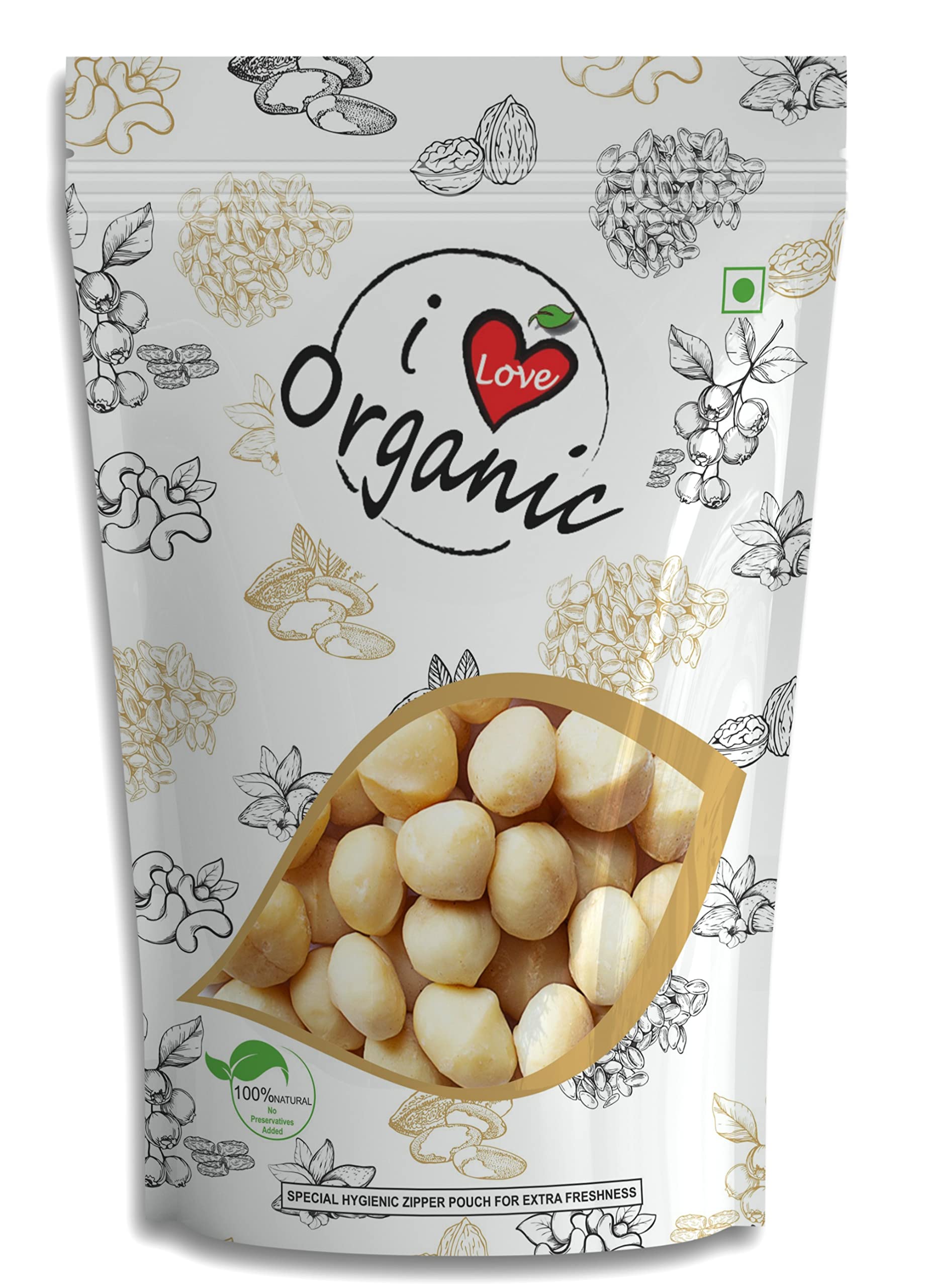 I Love Organic Premium Macadamia Nuts | 100% Natural Unsalted & Gluten Free Dry Fruits | 500 gm Nuts Ideal Snacks For Boosts Immunity Healthy Body (B0CQ5CXLYD) Amazon Price History, Amazon Price Tracker