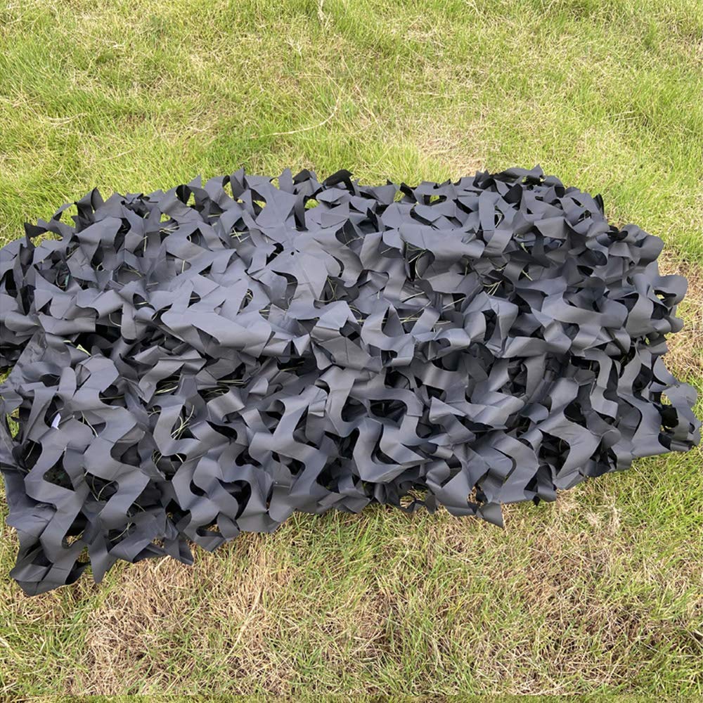 Rete Mimetica Reticolato da Camuffamento Camouflage Tela Netto Mimetico per Campeggio Caccia Ombra Tenda Nero 3m x 3m