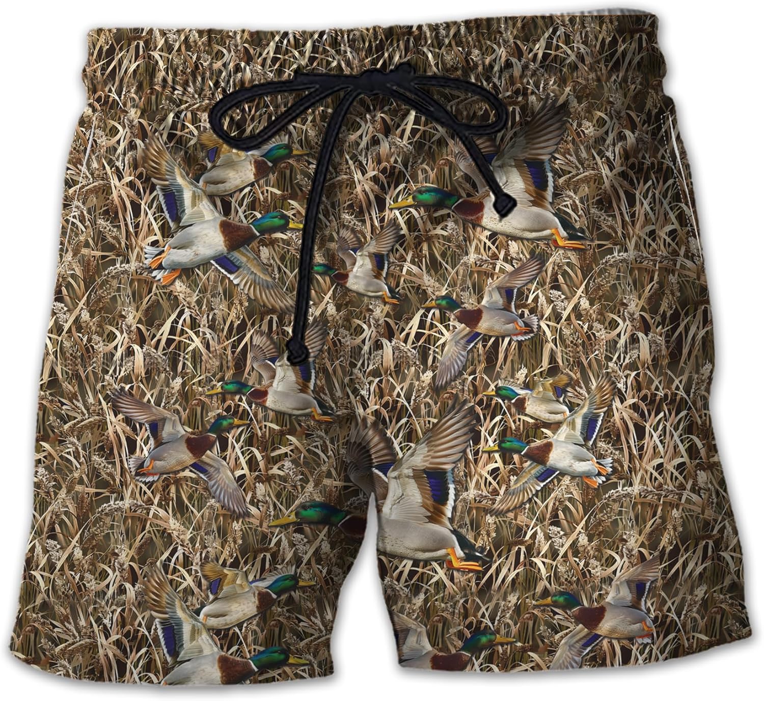 Mallard Duck Mens Swim Trunks - Duck Hunting Hawaiian Mens Swim Short Beach Shorts TU-SH-25