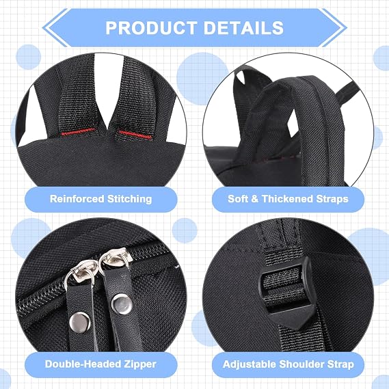 Black Backpack Unisex, Waterproof School Bag for Teenager, Lightweight College Bag for Women & Men, Large Capacity Black Rucksack School for Travelling Commuting