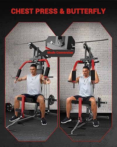 Miniatura 7 de Equipo de gimnasio en casa, máquina de pesas de entrenamiento con sistema de polea de cable, capacidad de peso de 400 libras, estación de ejercicio