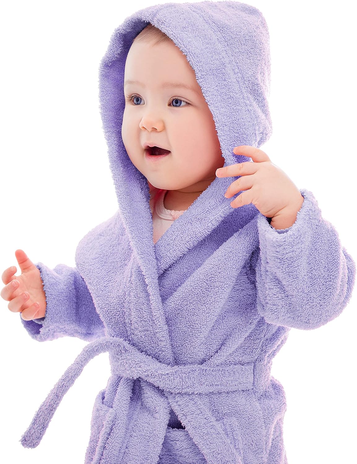 BAGNO MILANO Organic Turkish Cotton Kids Bathrobe, Soft Terry Cotton-Acrylic Hooded Towel Robe for Boys, Girls
