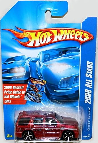 Cadillac Escalade Hot Wheels 2008 - Vehículo utilitario deportivo rojo SUV Cadillac Escalade escala 164 coleccionable de metal fundido a presión