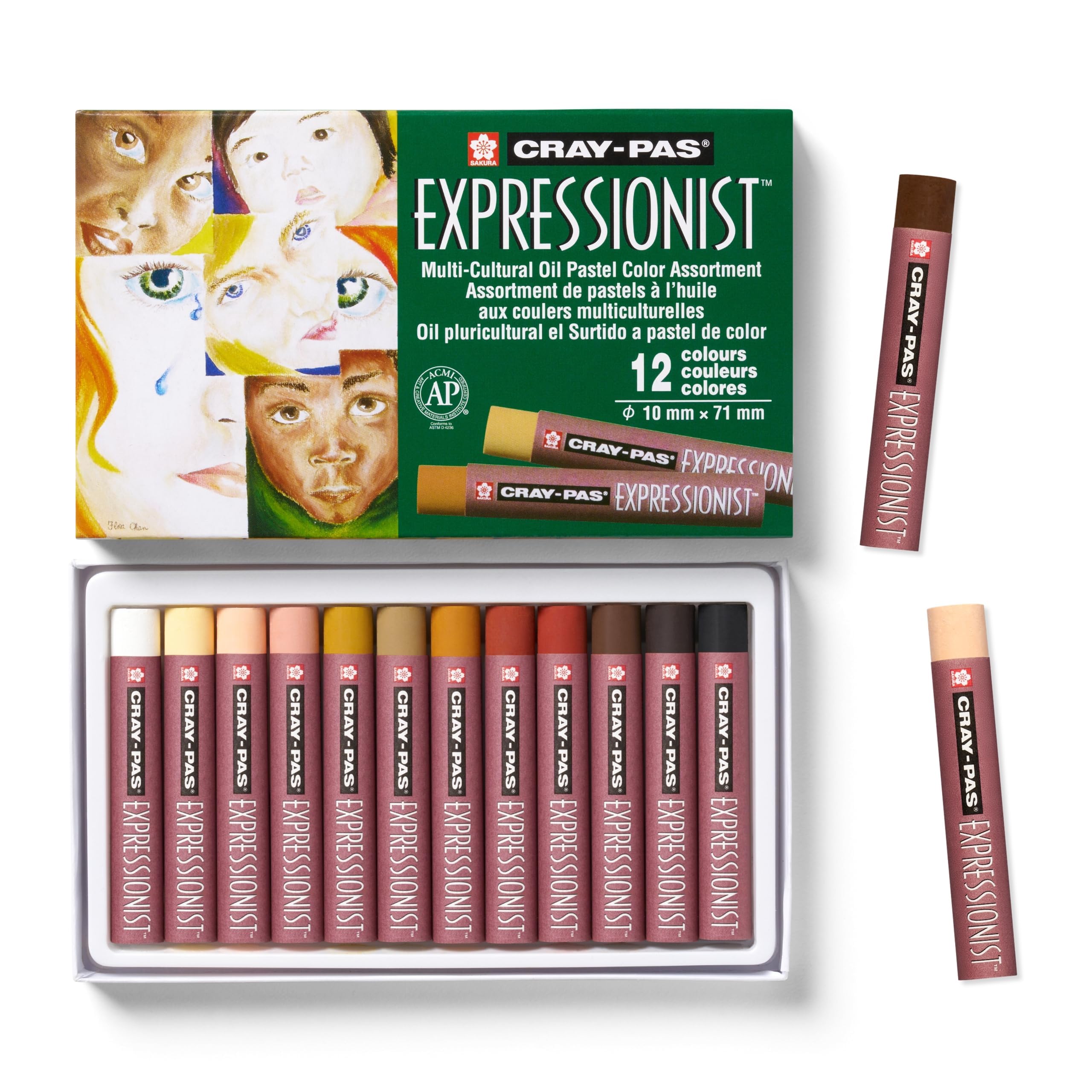 Sakura XLP12(SA) 12-Piece Cray-Pas Expressionist Multi Cultural Oil Pastel Set