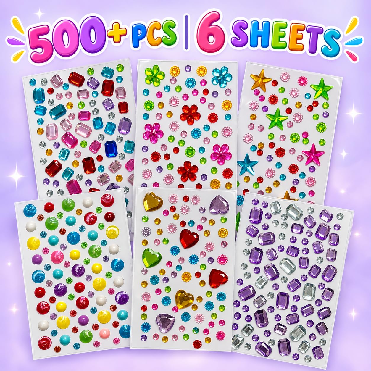 Gemstone Stickers - 500+ Crystal Rhinestones for Crafts -2
