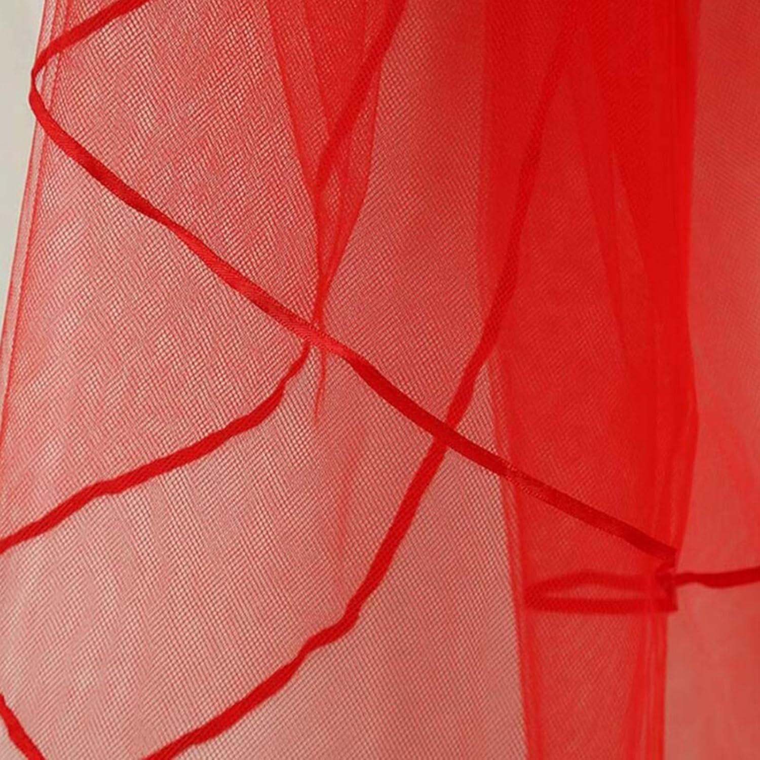 Women's Short Wedding Veils with Comb 3 Tier Halloween Tulle Bridal Veil - Image 8