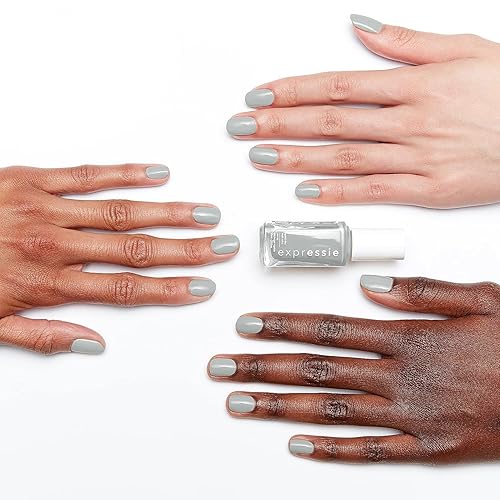 Miniatura 3 de essie Expressie Esmalte de uñas, esmalte de uñas gris claro de secado rápido, vegano, In The Modem, 0.33 onzas líquidas