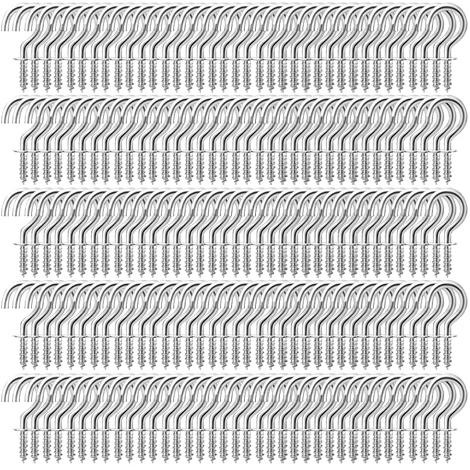 Ganchos de Techo Ganchos de rosca for techo, multifuncionales, resistentes, plástico, for montaje en pared, for colgar plantas, 50/100/200/500 unidades(Silver,500PCS)